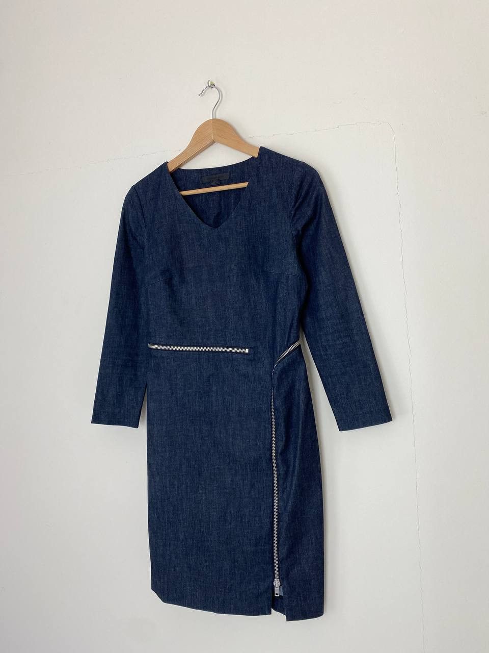 Alexander Wang Alexander Wang Denim Zipper V-Neck Midi Dress Size S / US 4 / IT 40 - 4 Thumbnail