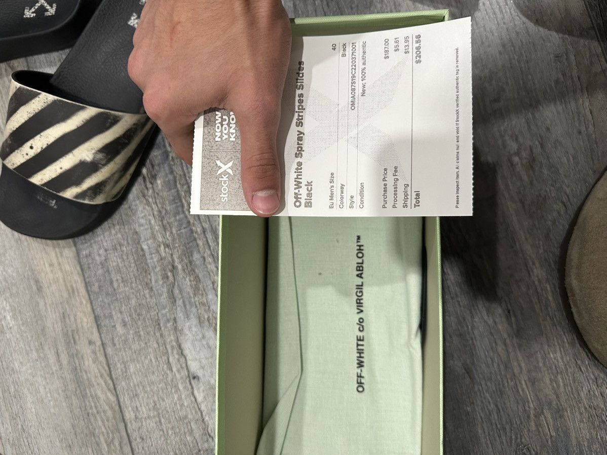 Off-White Off White Black White Stripe Slides Size US 7 / EU 40 - 4 Thumbnail