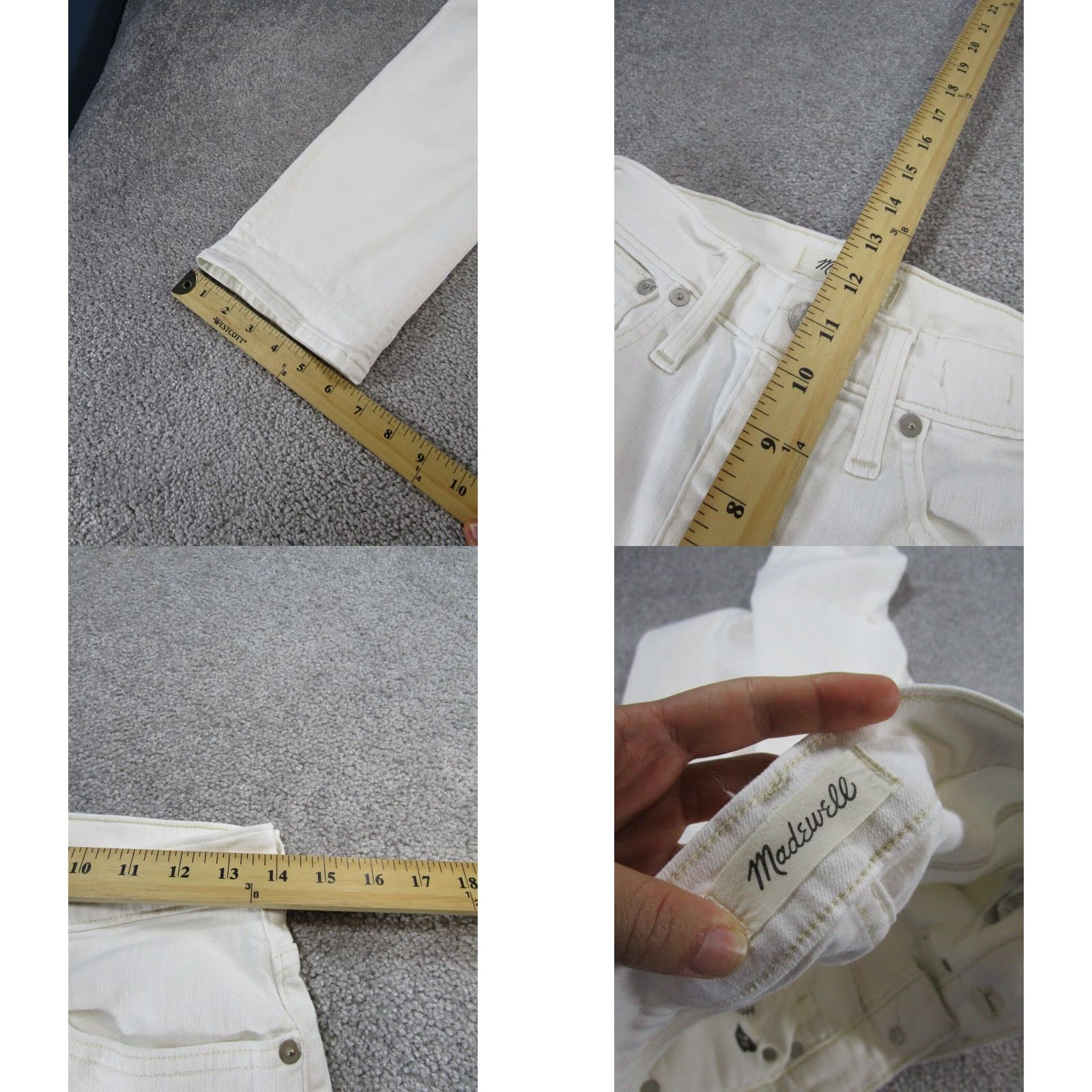 Madewell Womens Madewell Classic Straight 27 White High Rise Jeans Size 27" / US 4 / IT 40 - 8 Thumbnail