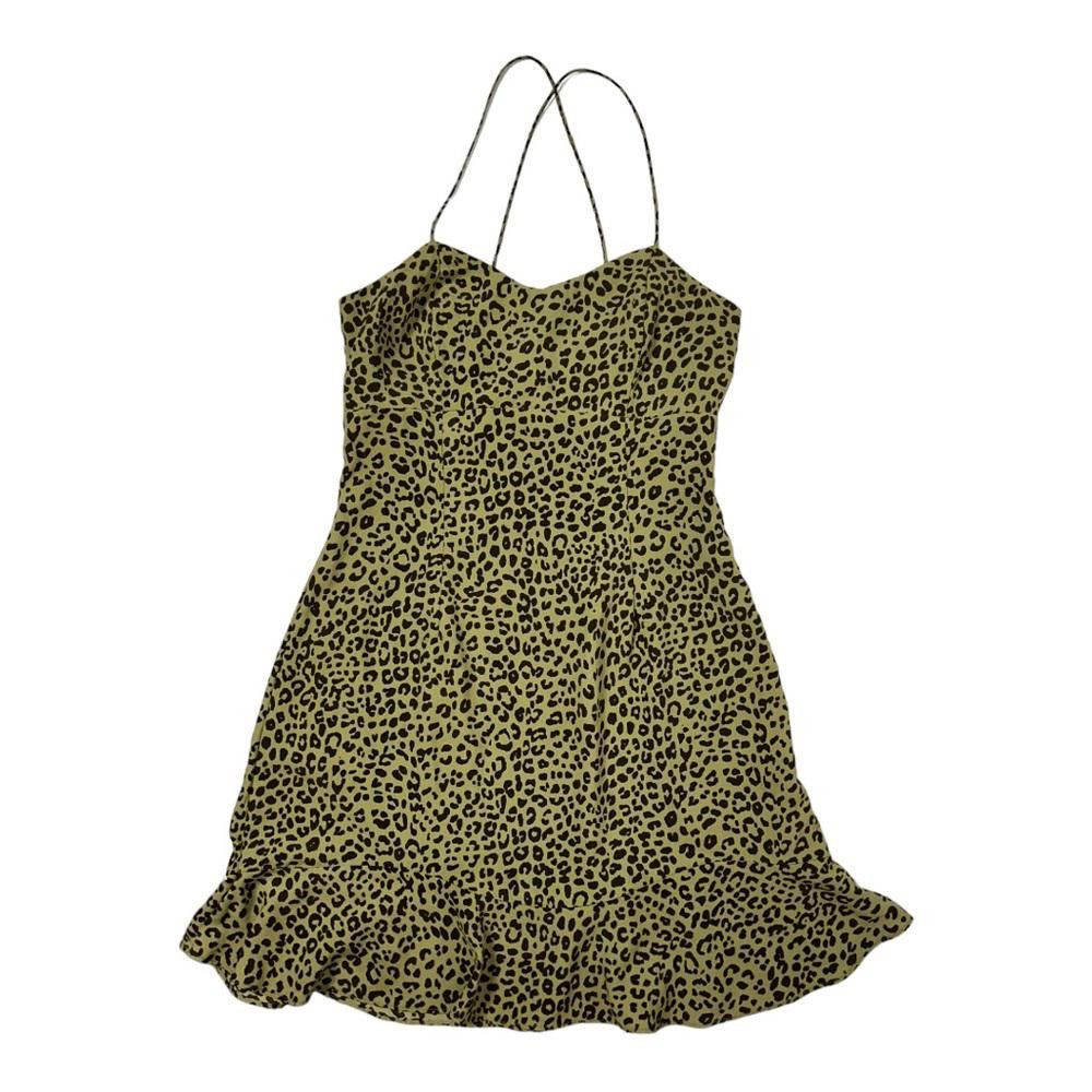 Zara Zara l Green Leopard Print Mini Dress Size Small | Grailed