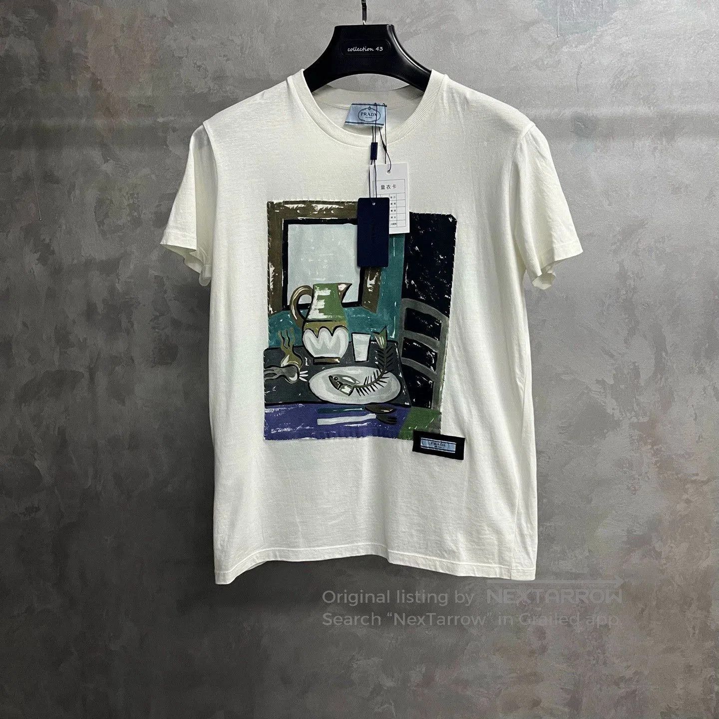 Prada prada white graphic print short sleeve t-shirt. Size US L / EU 52-54 / 3 - 1 Thumbnail