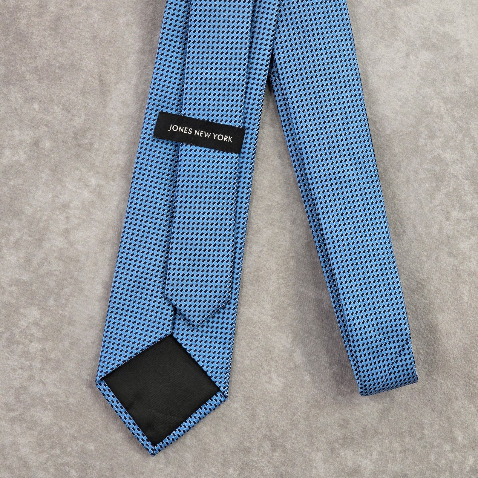Jones New York Jones New York Blue Silver Geometric Stripe Men's Neck Tie Size 28 - 3 Thumbnail