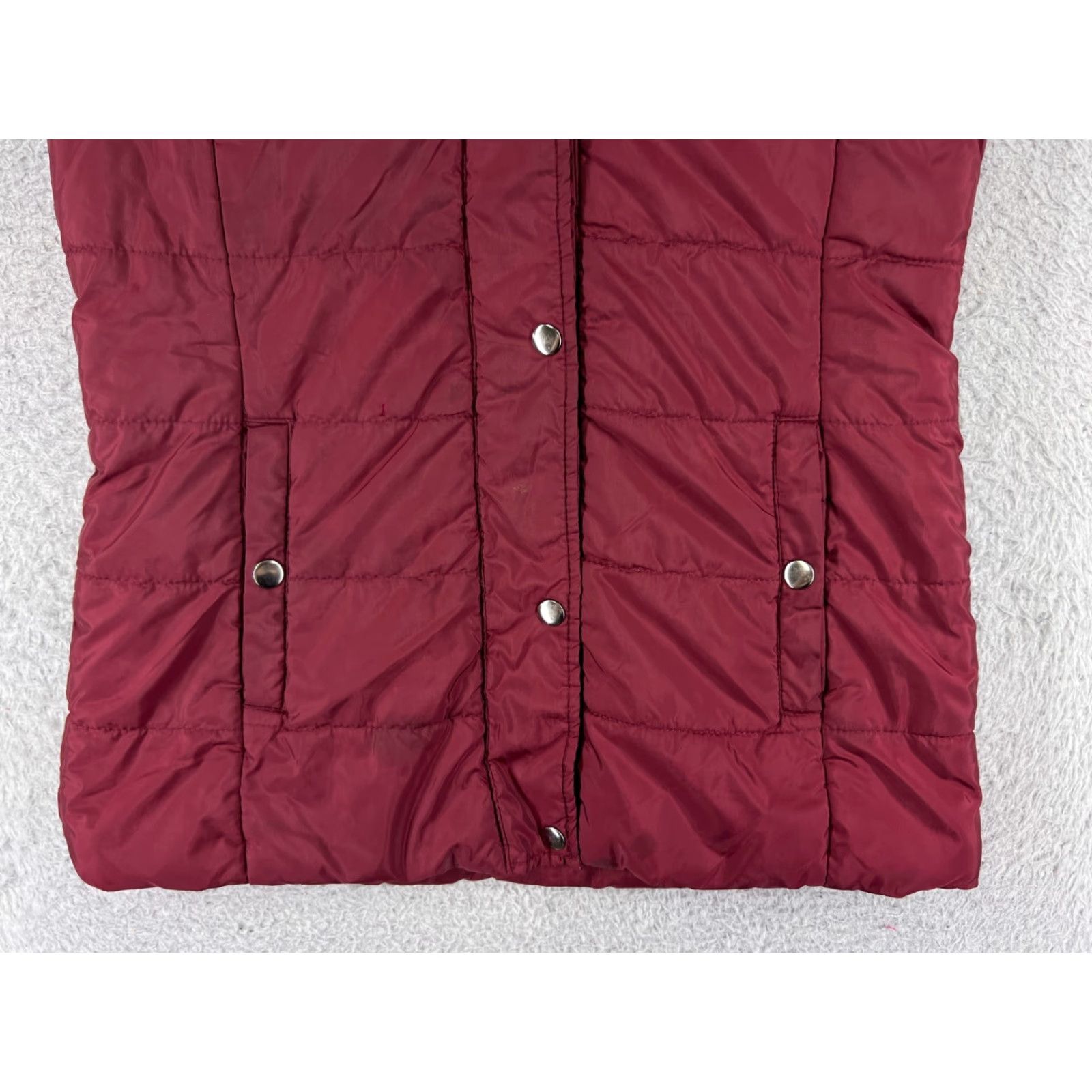 Vintage Arizona Jeans Vest Womens M Red Hooded 100% Polyester Lined Pockets Zip Full Zip Casual Travel Workwear Shirt? Size M / US 6-8 / IT 42-44 - 7 Thumbnail