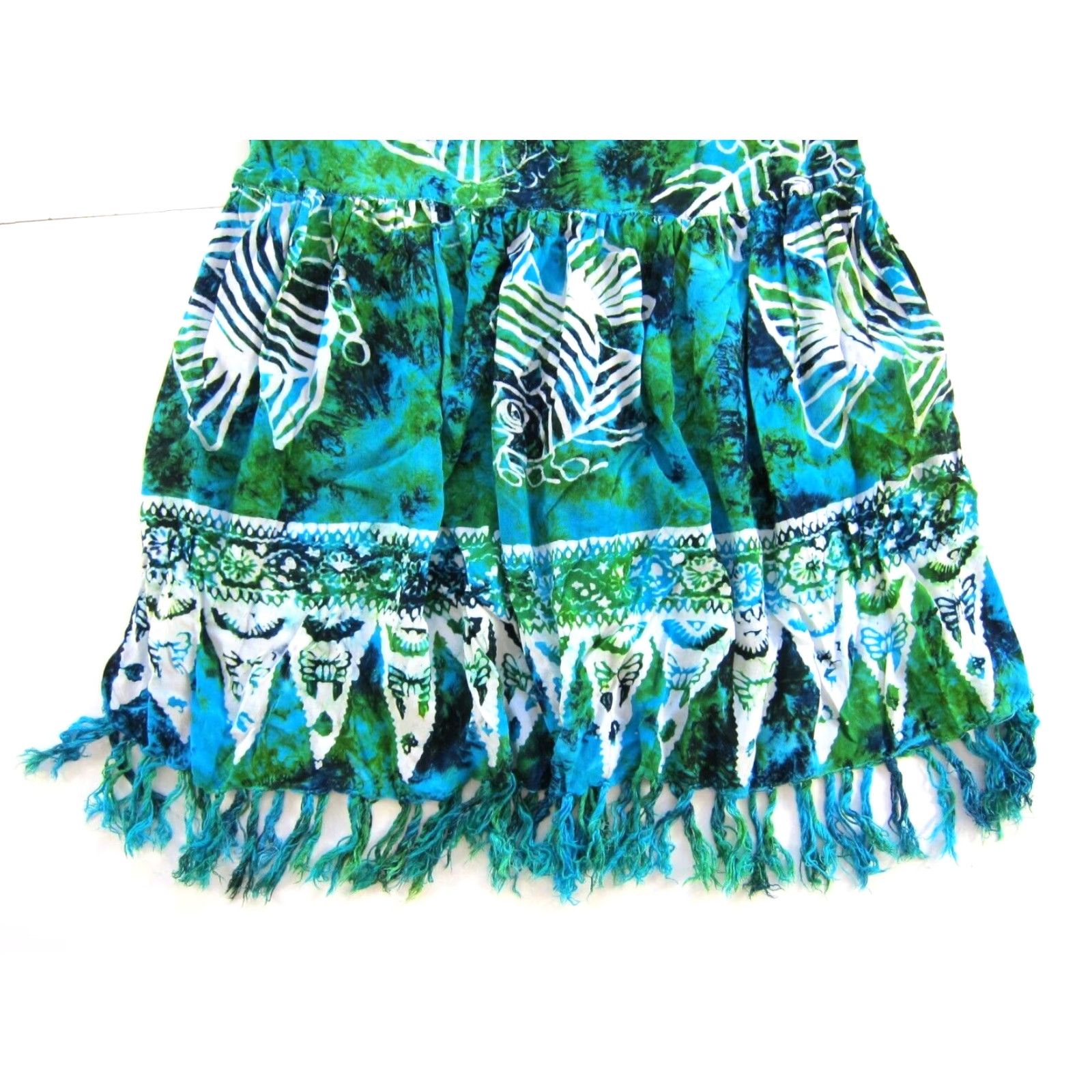 Vintage Vintage Breath! Hawaii Rayon Green Blue Tie Dye Fish Button Down Tank Dress S Size S / US 4 / IT 40 - 5 Thumbnail