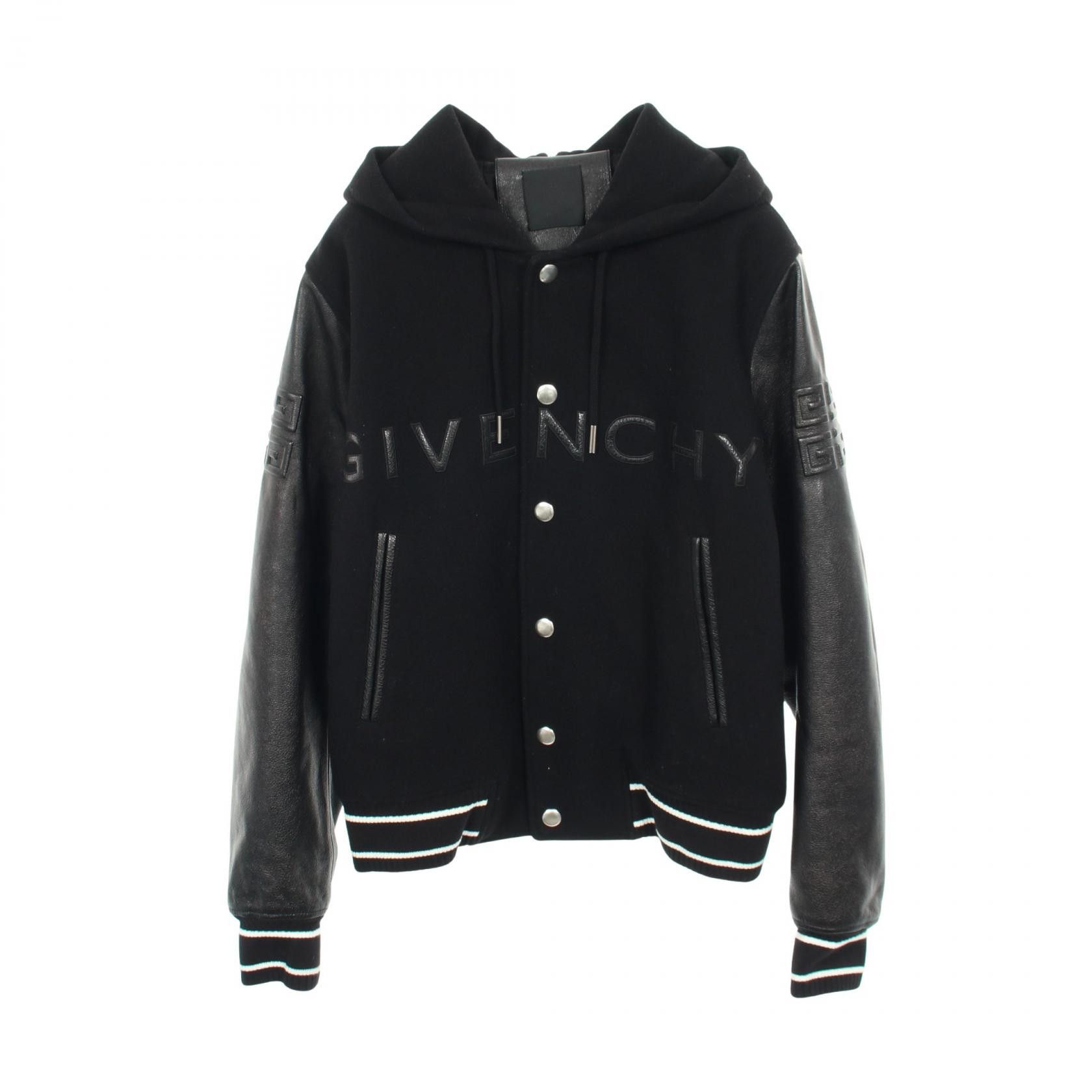 Givenchy Givenchy Givenchy Varsity Leather Wool Jacket Leather Outerwear BM00XX6Y16-001 DUTY FREE for USA Size ONE SIZE - 1 Thumbnail