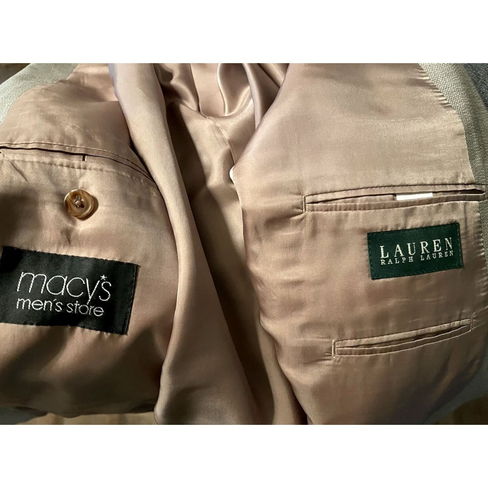 Ralph Lauren Lauren Ralph Lauren LRL Beige Tan Blazer Suit Jacket Coat Men's 44R Size 44R - 4 Thumbnail