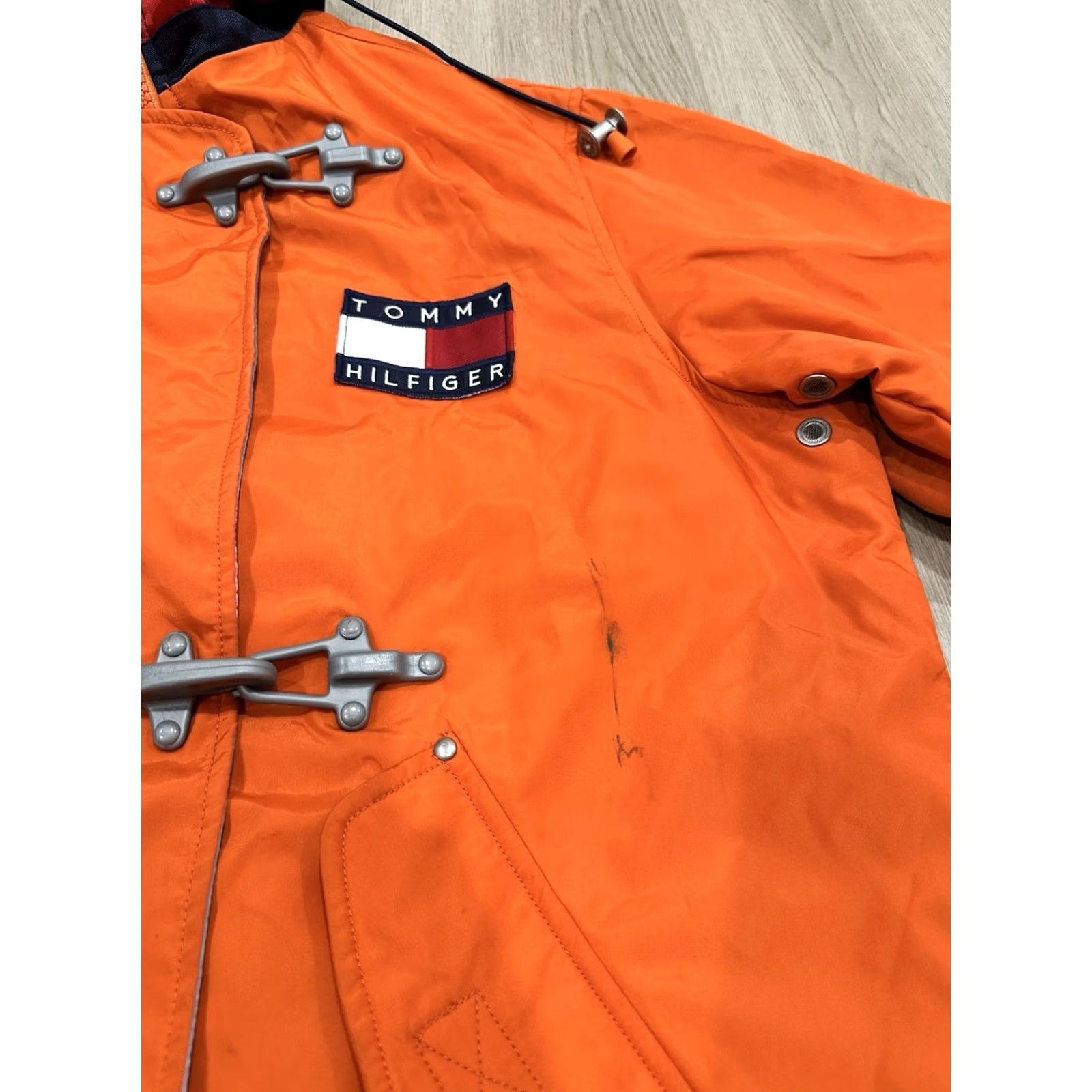 Tommy Hilfiger VINTAGE Tommy Hilfiger Men’s Orange Fireman Windbreaker Rain Jacket Sz Medium Jacket Mens Orange 90s Size US M / EU 48-50 / 2 - 5 Thumbnail
