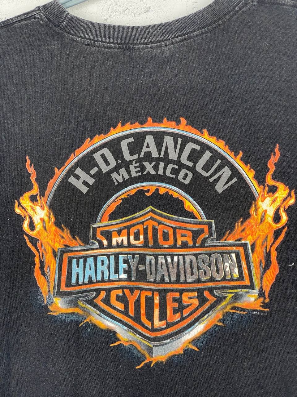 Harley Davidson × Vintage Vintage Y2K Harley Davidson Flames Mexico Faded T-Shirt Size US XXL / EU 58 / 5 - 6 Thumbnail