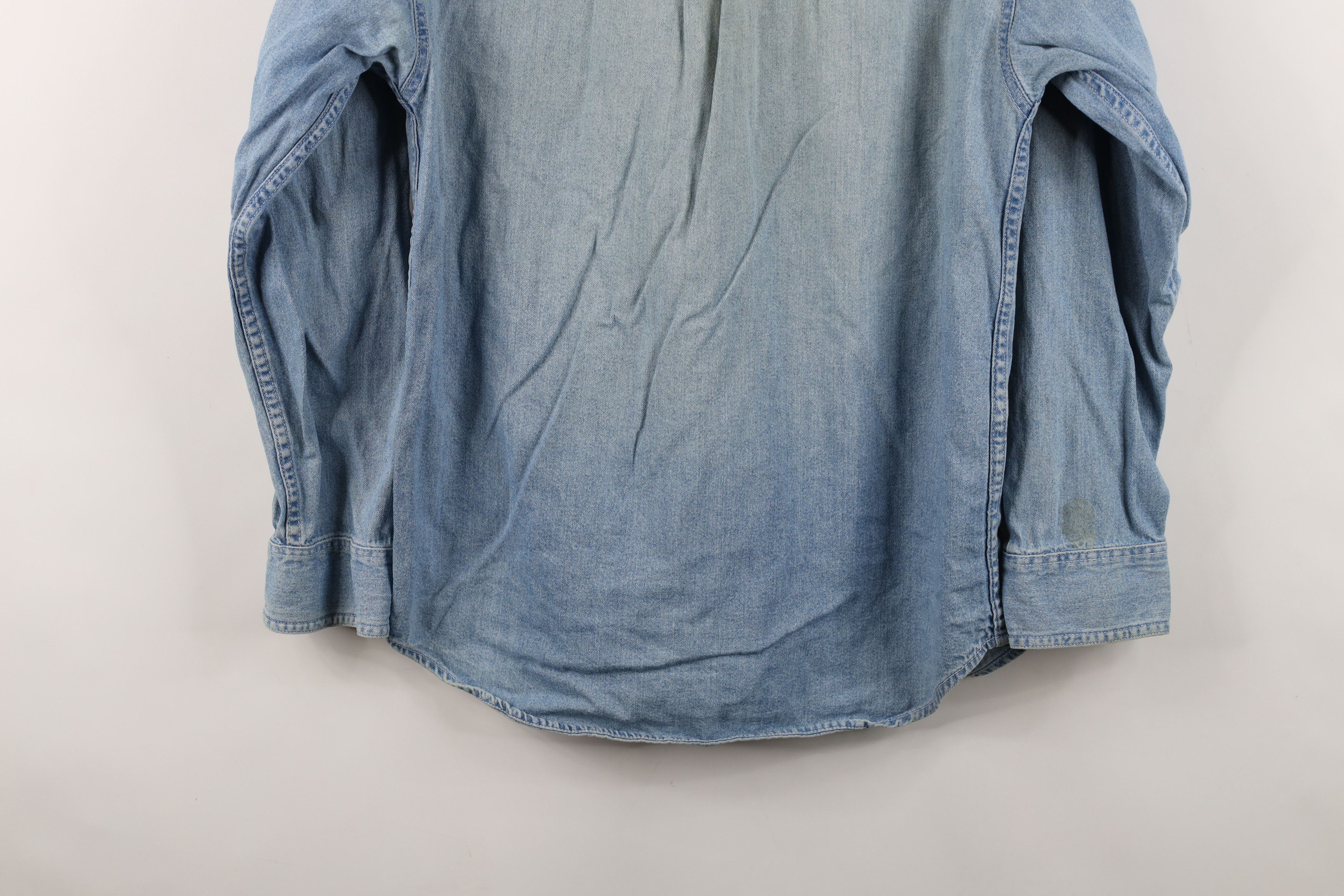 Vintage Vintage 90s Streetwear Bee Denim Jean Button Down Shirt Blue Size US XS / EU 42 / 0 - 14 Thumbnail