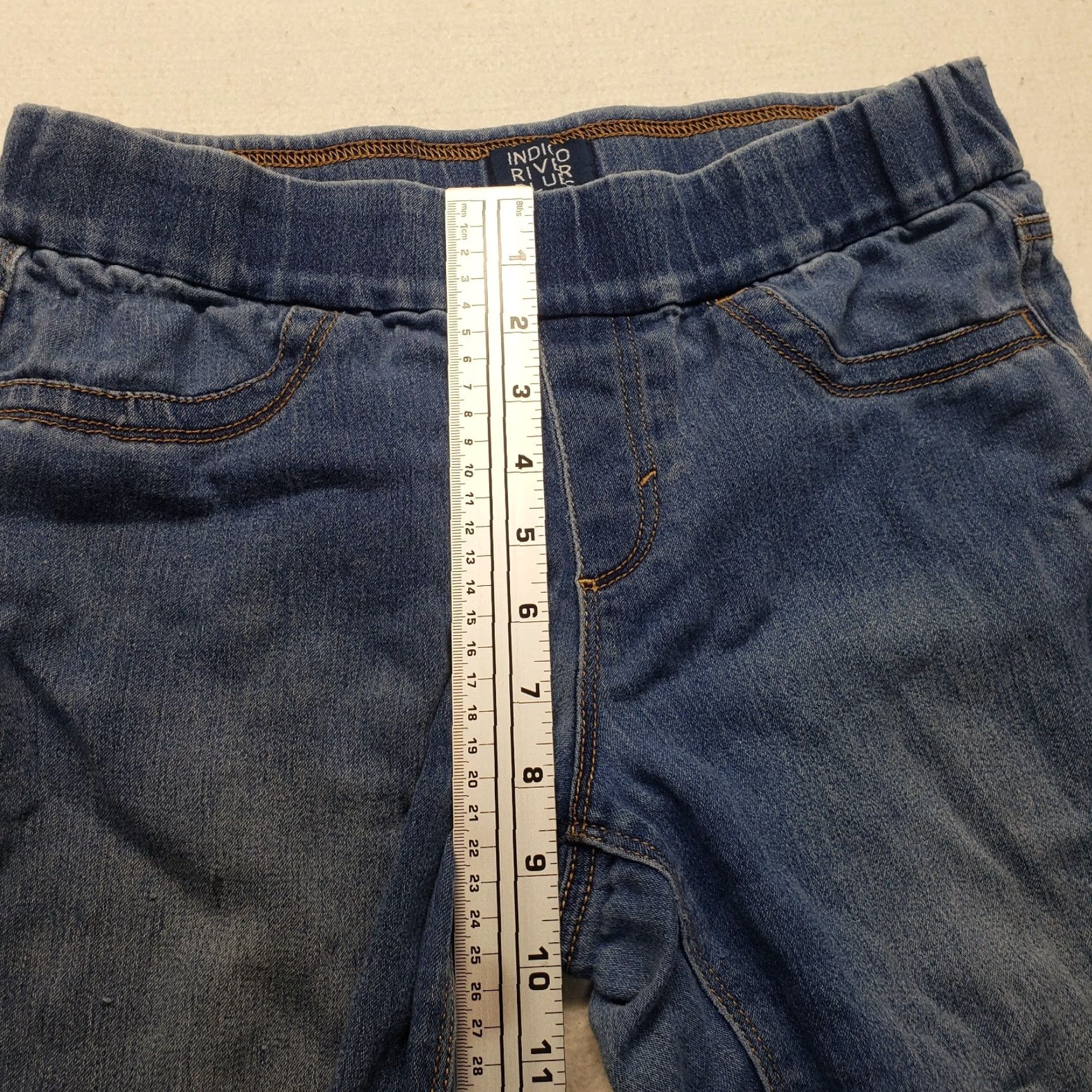 Vintage INDIGO River Blues Jeans Skinny Jeggings - Women M Medium Blue Stretch Elastic Waist Size 32" / US 10 / IT 46 - 6 Thumbnail