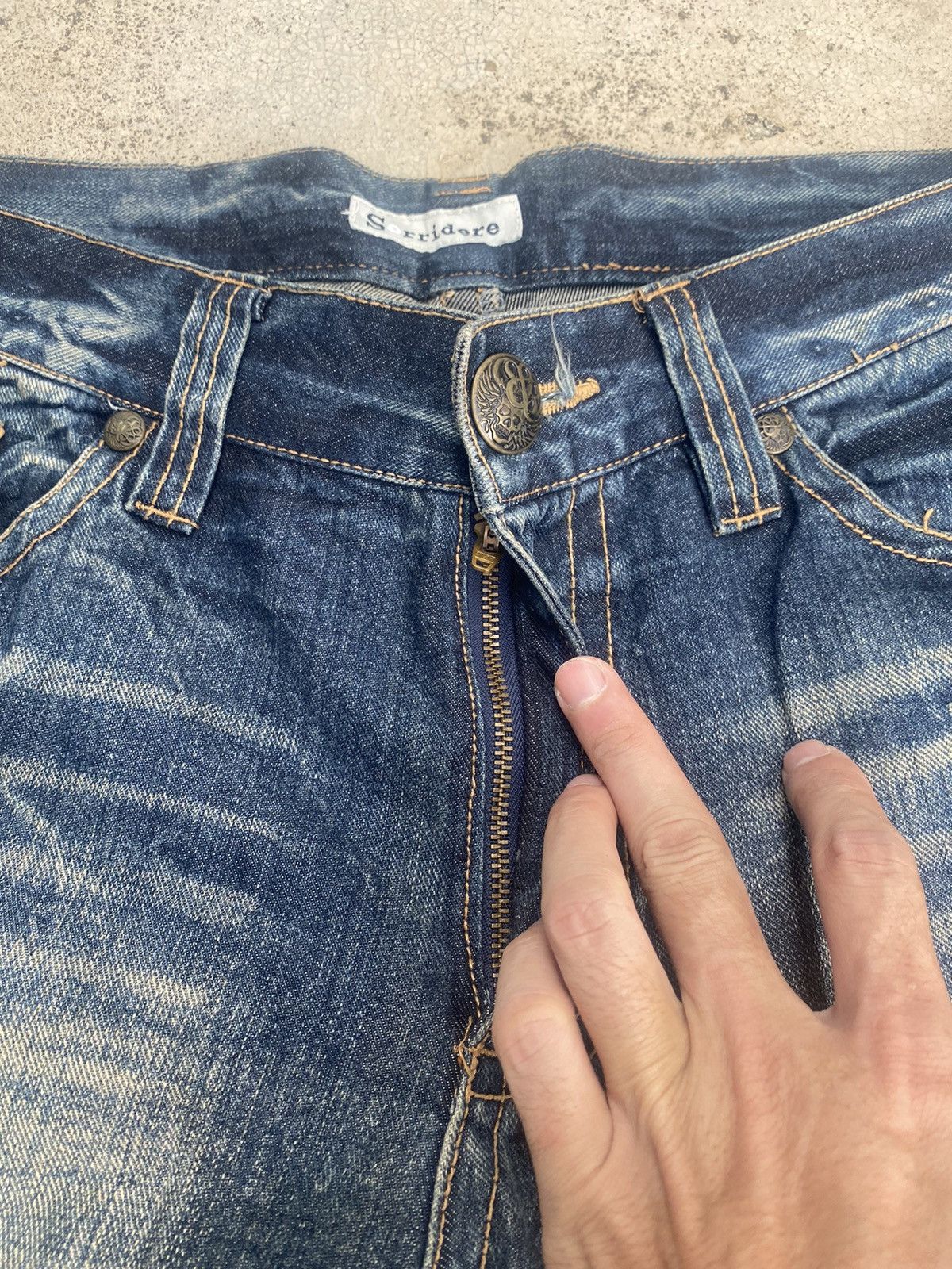 If Six Was Nine × Japanese Brand Flare Jeans Sorridere Distress Clawmark Bootcut Size US 35 - 11 Thumbnail