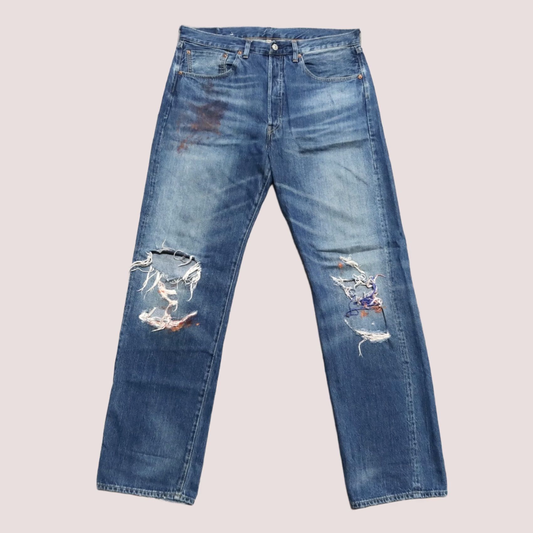 Levi's VINTAGE Levis 501XX Big E Selvedge Denim Jeans 36 34 Medium Wash Mens Jeans Size US 36 / EU 52 - 1 Thumbnail