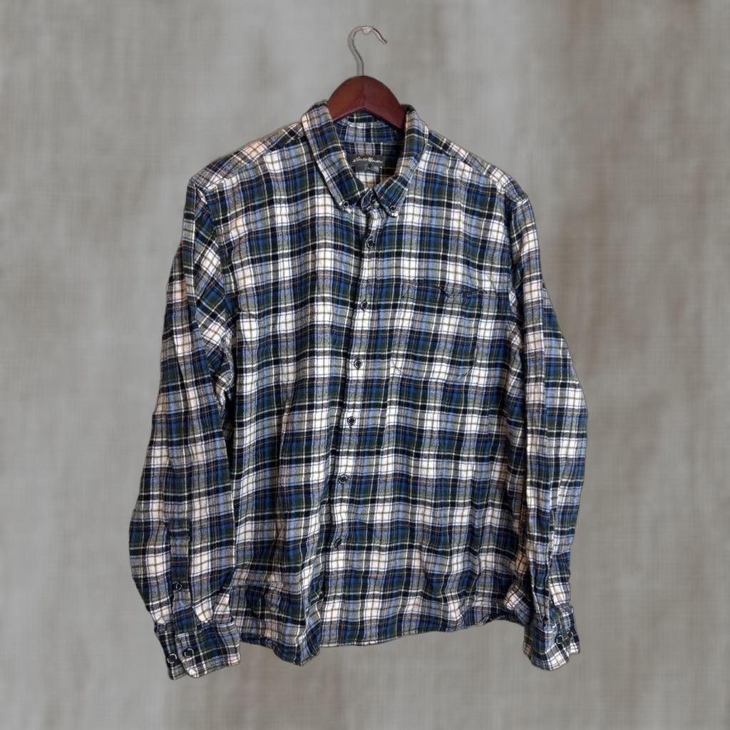 Eddie Bauer Eddie Bauer Mens 2XL Long Sleeve Button-Down Flannel Plaid Blue Shirt Size US XXL / EU 58 / 5 - 1 Thumbnail