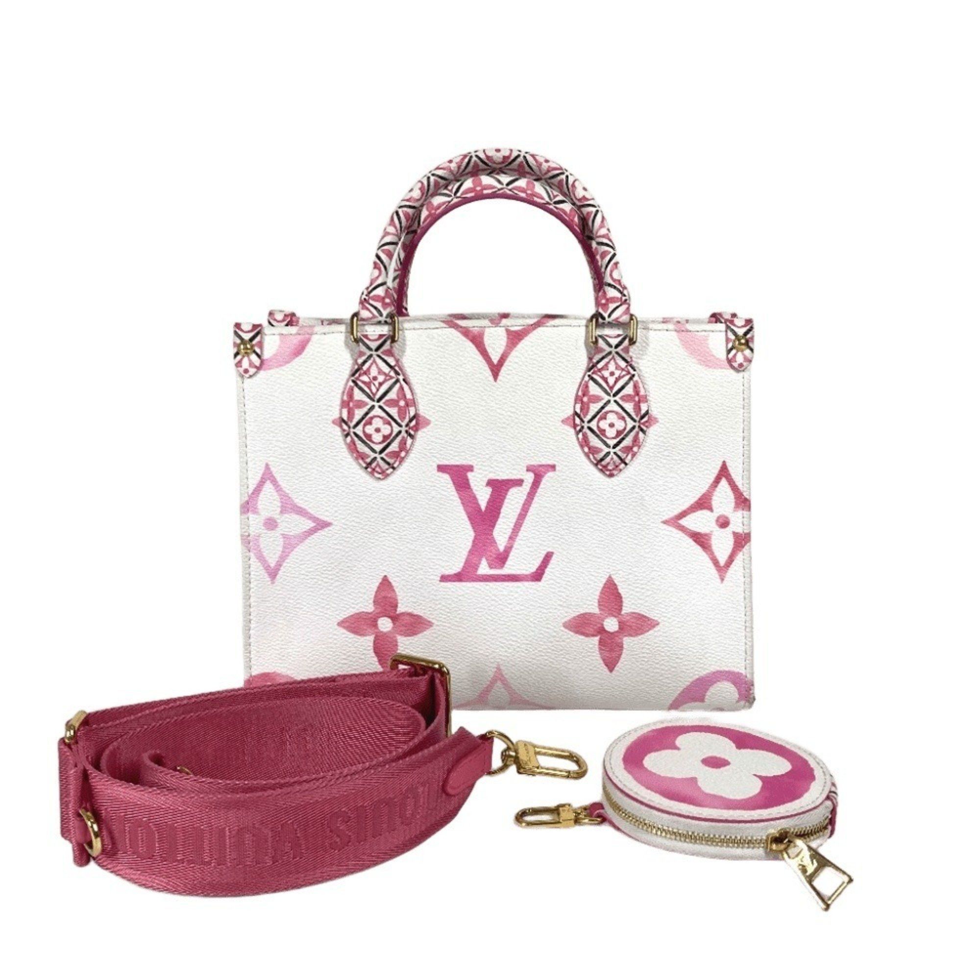 Louis Vuitton M22976 Monogram By The Pool On Go Pm 2Way Bag Handbag Tote Shoulder Canvas Women's Pink