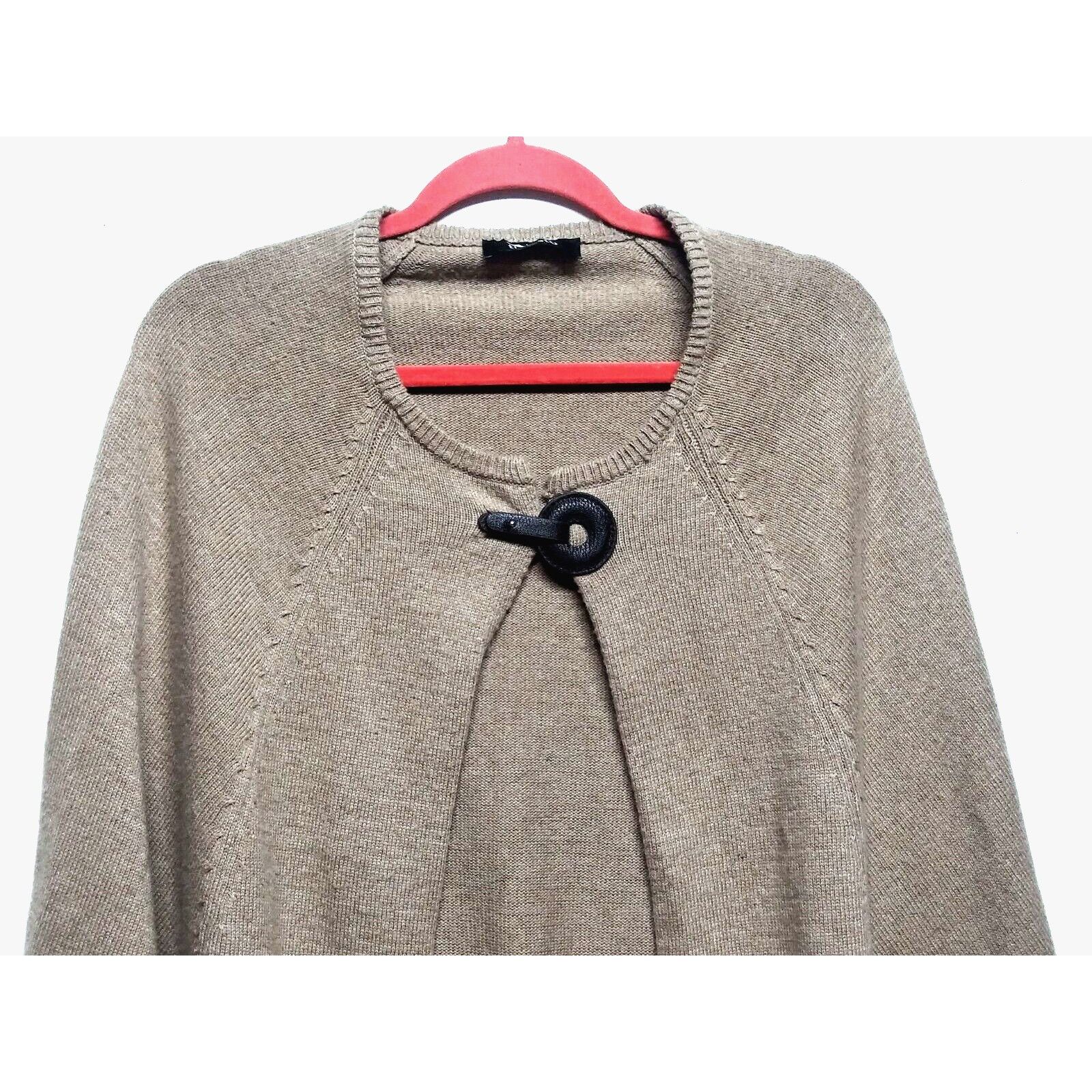 Vintage Women's Poncho Cape Sweater S/M Tan Lightweight Knit Cashmer Size M / US 6-8 / IT 42-44 - 3 Thumbnail