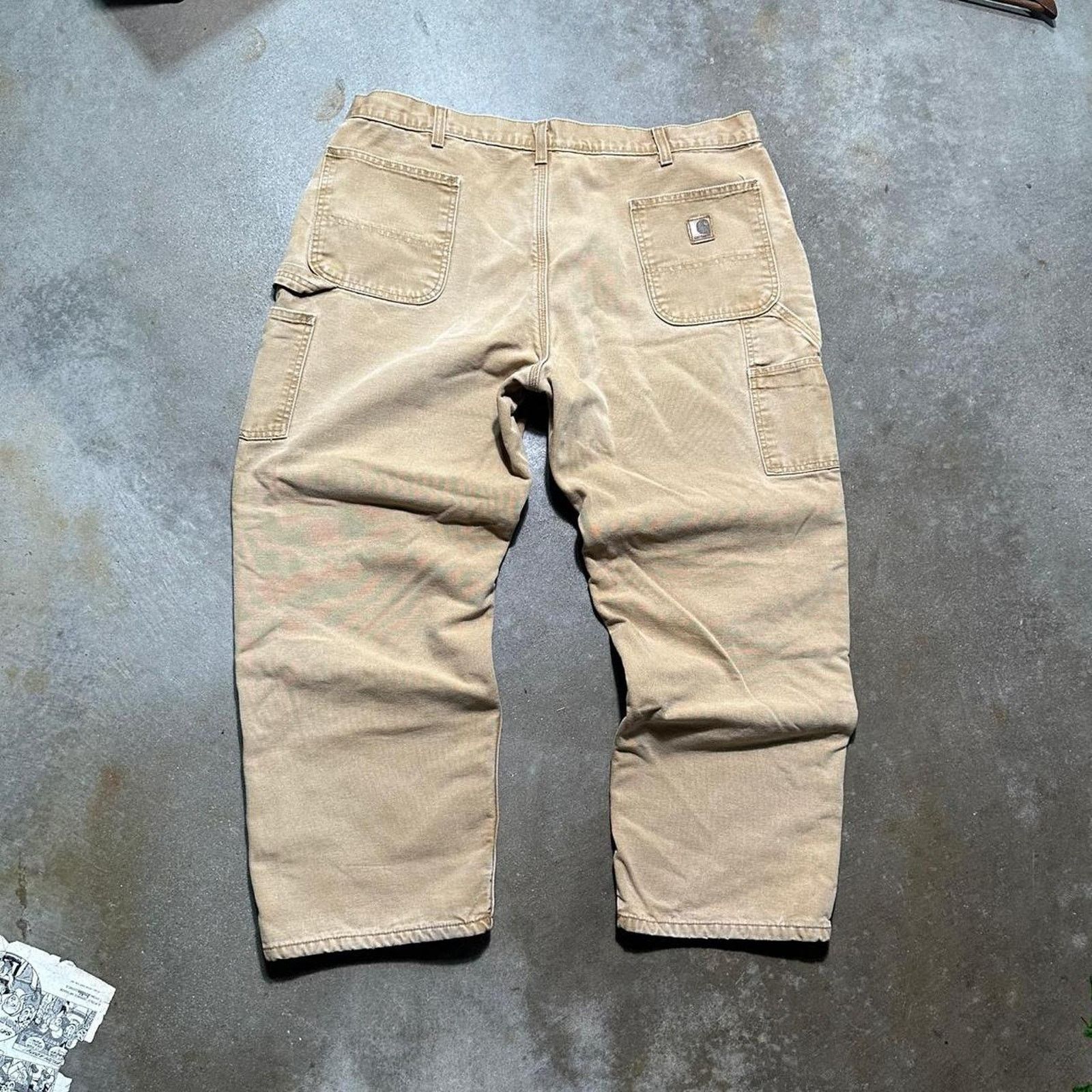 Carhartt Vintage Carhartt Tan Blanket Flannel Lined Carpenter Pants Size US 42 / EU 58 - 2 Thumbnail