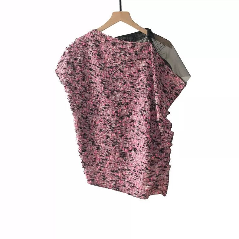 Comme des Garcons Comme Des Garcons Tulle tweed patchwork asymmetrical top Size M / US 6-8 / IT 42-44 - 2 Thumbnail