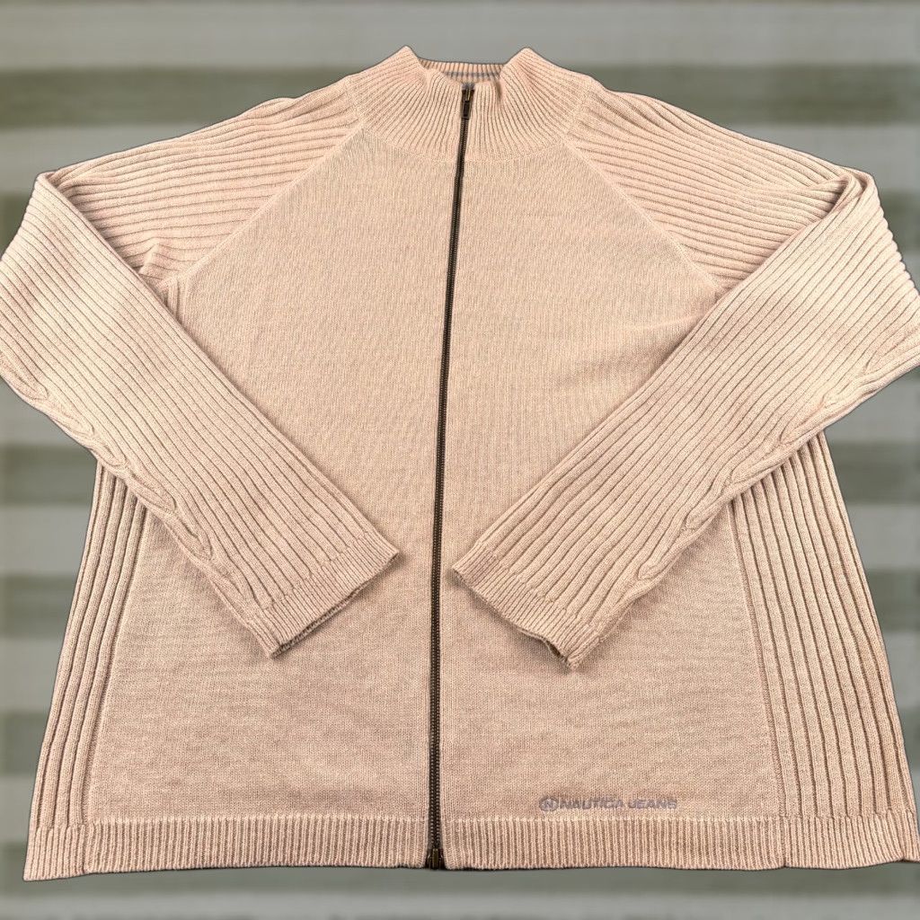 Nautica VINTAGE Nautica Sweater Mens 2XL Beige Full Zip Rib Knit Preppy Casual Shirt Pullover MENS Regular Long Sleeve Knit Polyester Solid Fashion Size US XXL / EU 58 / 5 - 1 Thumbnail