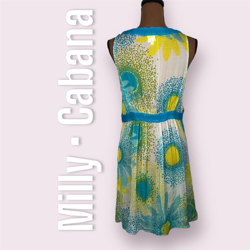 MILLY Milly Cabana, Front Tie Silk Swim Floral Print Bathing Suit Size L / US 10 / IT 46 - 2 Thumbnail