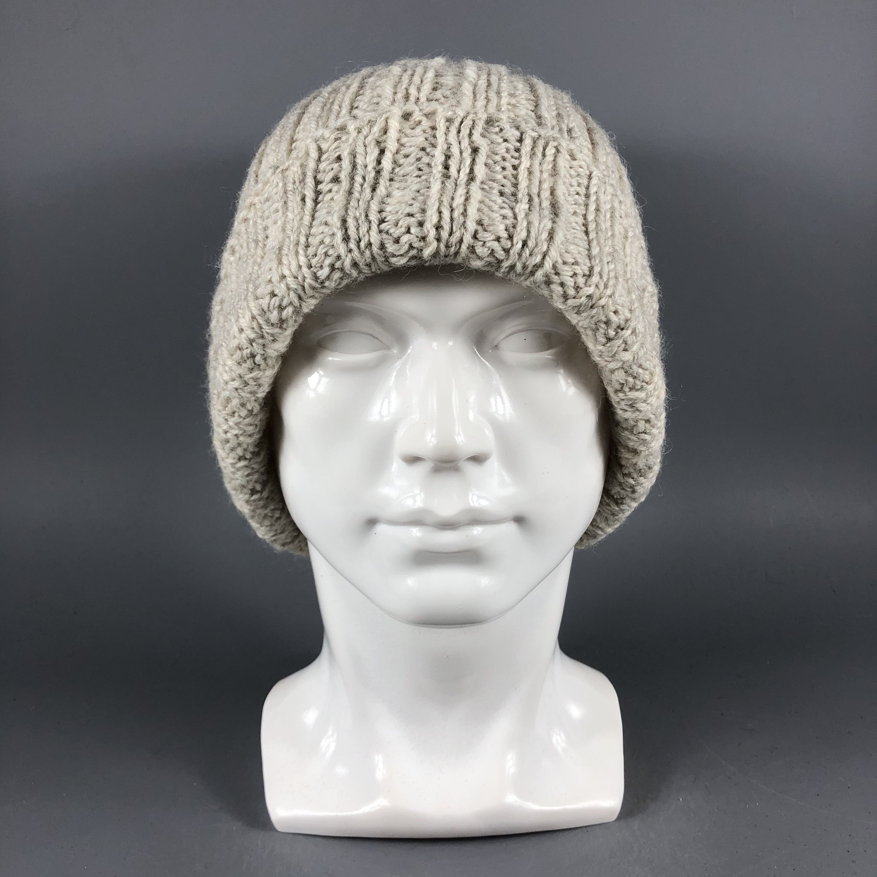 image of Vintage Unknown High Top Ribbed Knit Beanie Snow Hat Snow Cap -D1023, Men's