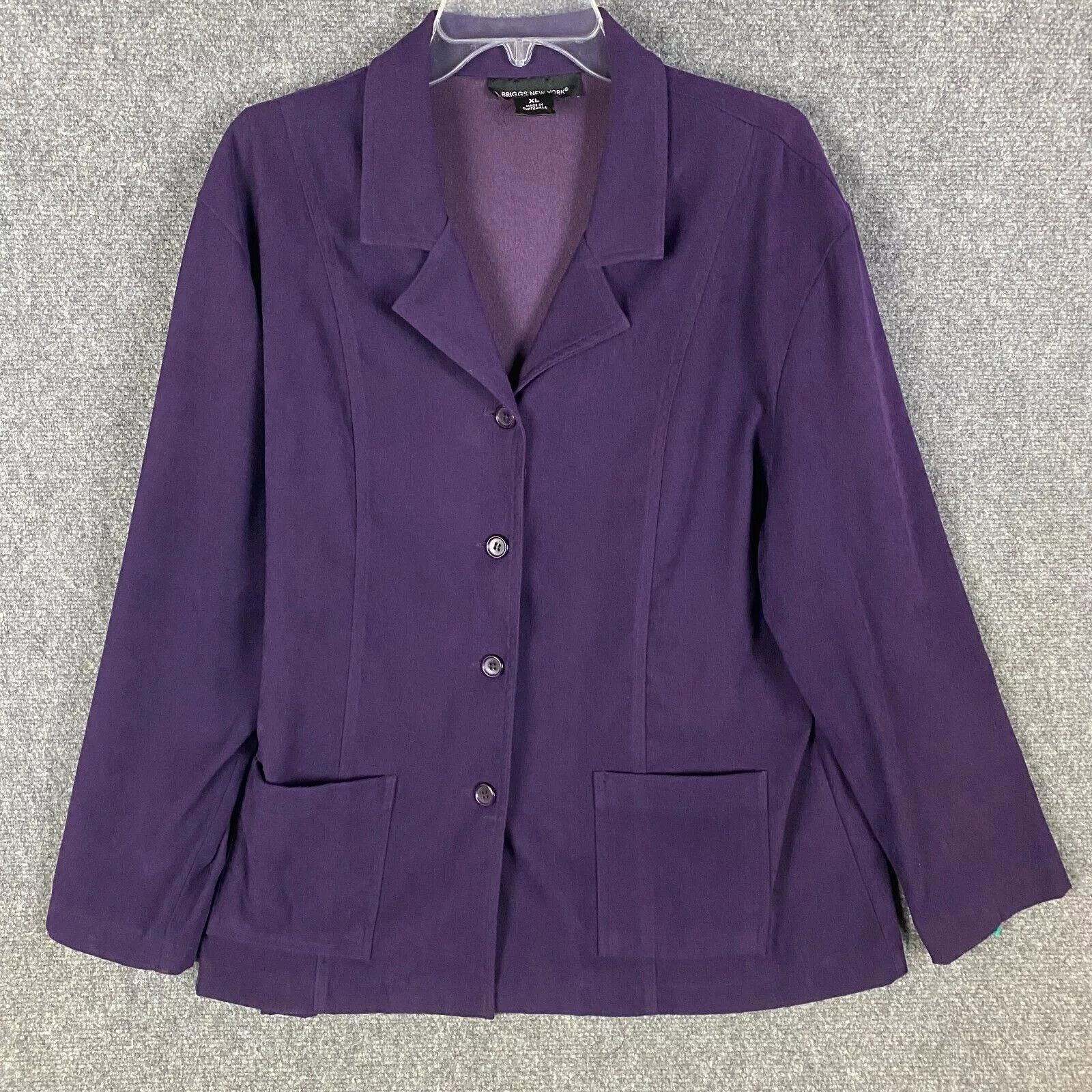 Other Briggs New York Coat Women's XL Velvet Purple Polyester Size XL / US 12-14 / IT 48-50 - 1 Thumbnail