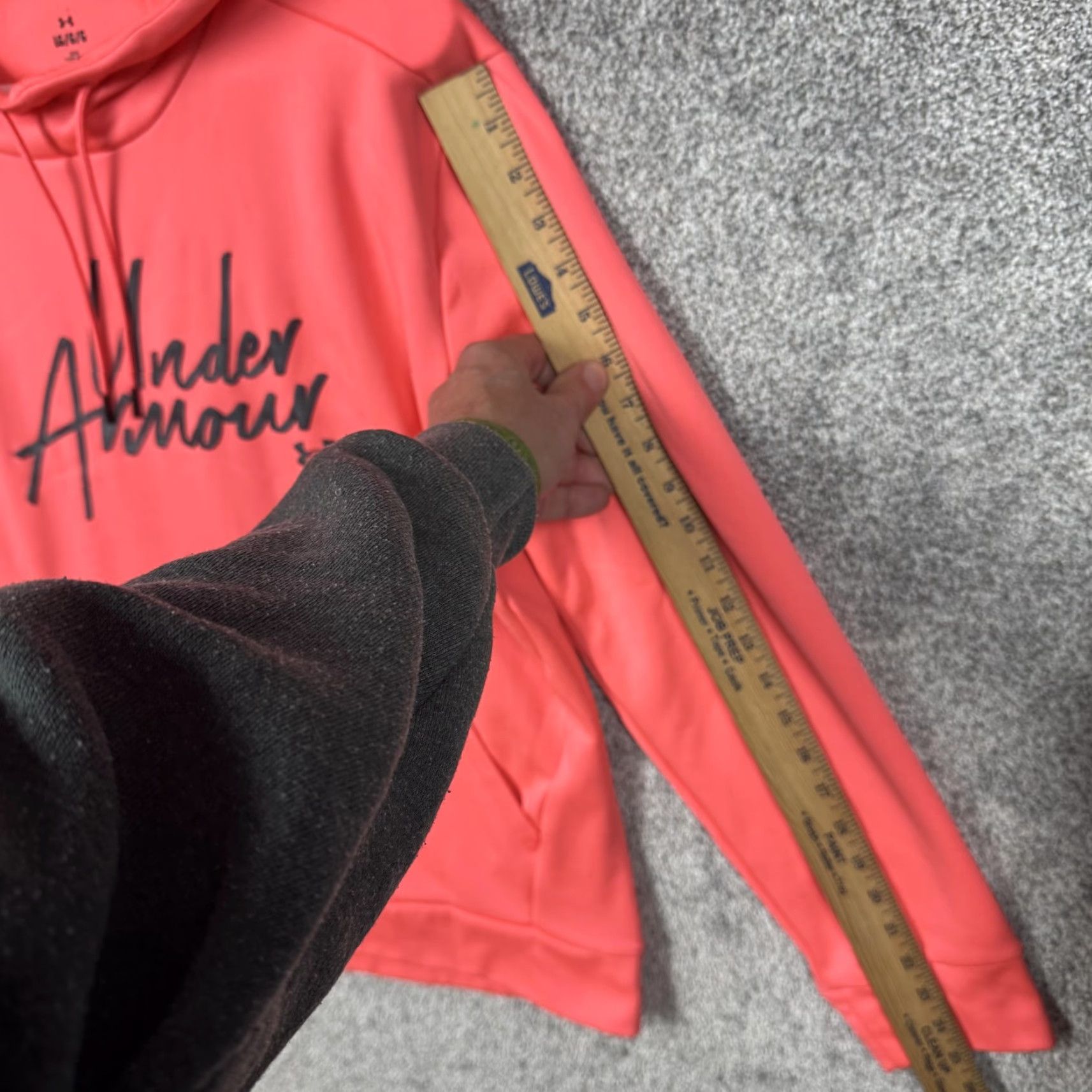Under Armour Under Armour Hoodie Mens Large Coral Pink Pullover Fleece Script Logo Sweatshirt Size US L / EU 52-54 / 3 - 4 Thumbnail