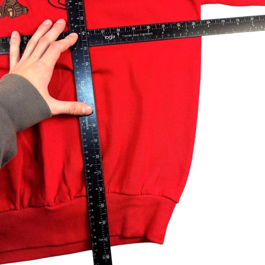 Jerzees VINTAGE JERZEES Sweatshirt Women's XL Red Christmas Preppy Pullover 90s 80s Teddybear Womens Size XL / US 12-14 / IT 48-50 - 5 Thumbnail