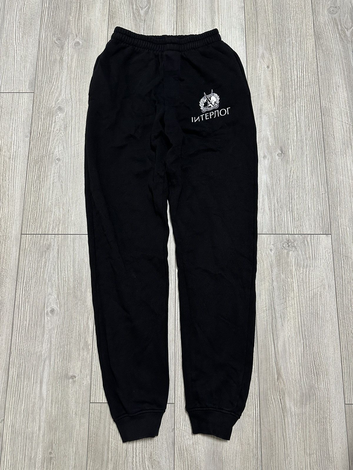 image of Aw19 Vetements Interpol Logo Sweatpants Black, Men's (Size 30)