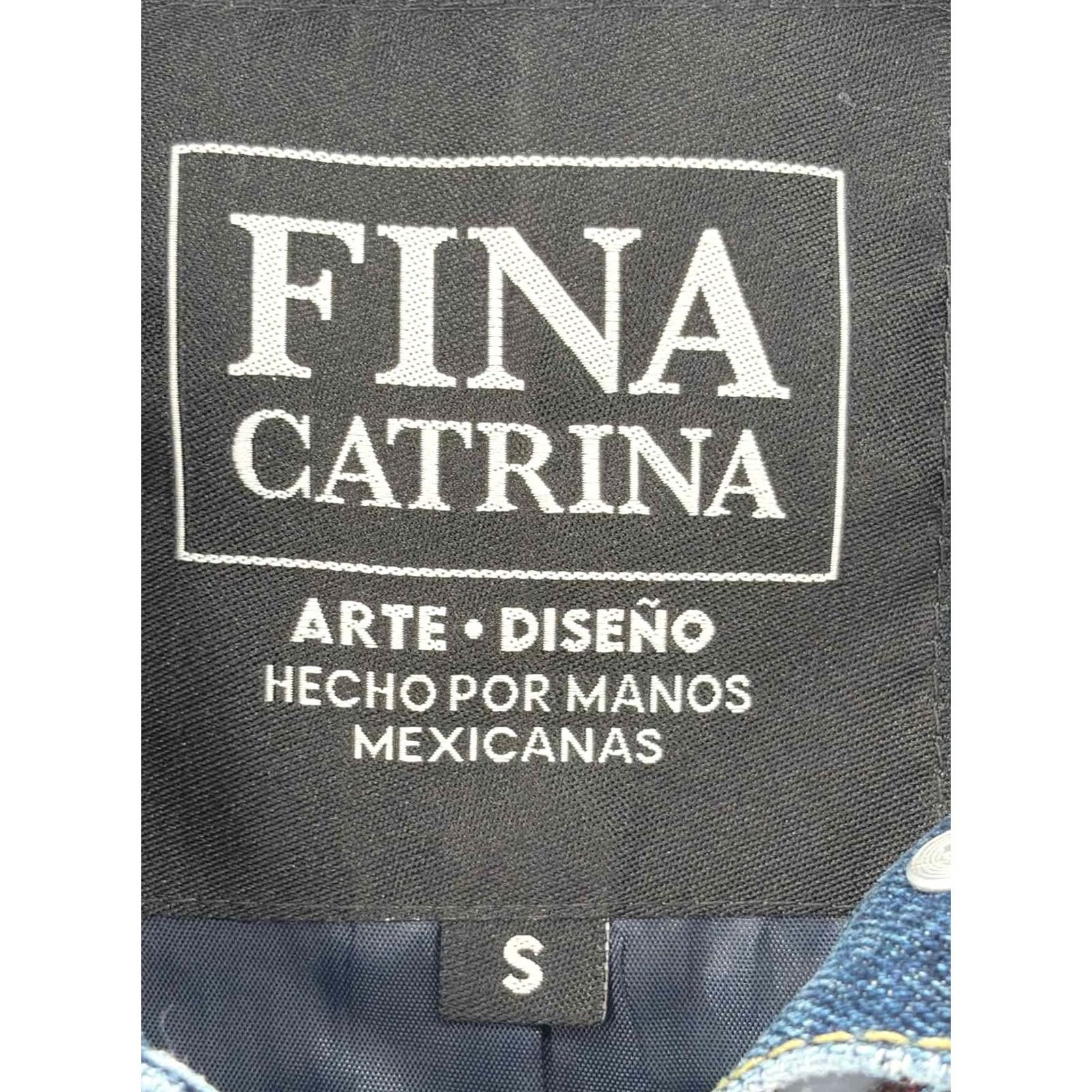 Vintage Fina Catrina Blue Jean Jacket Small Size 28" / US 6 / IT 42 - 3 Thumbnail