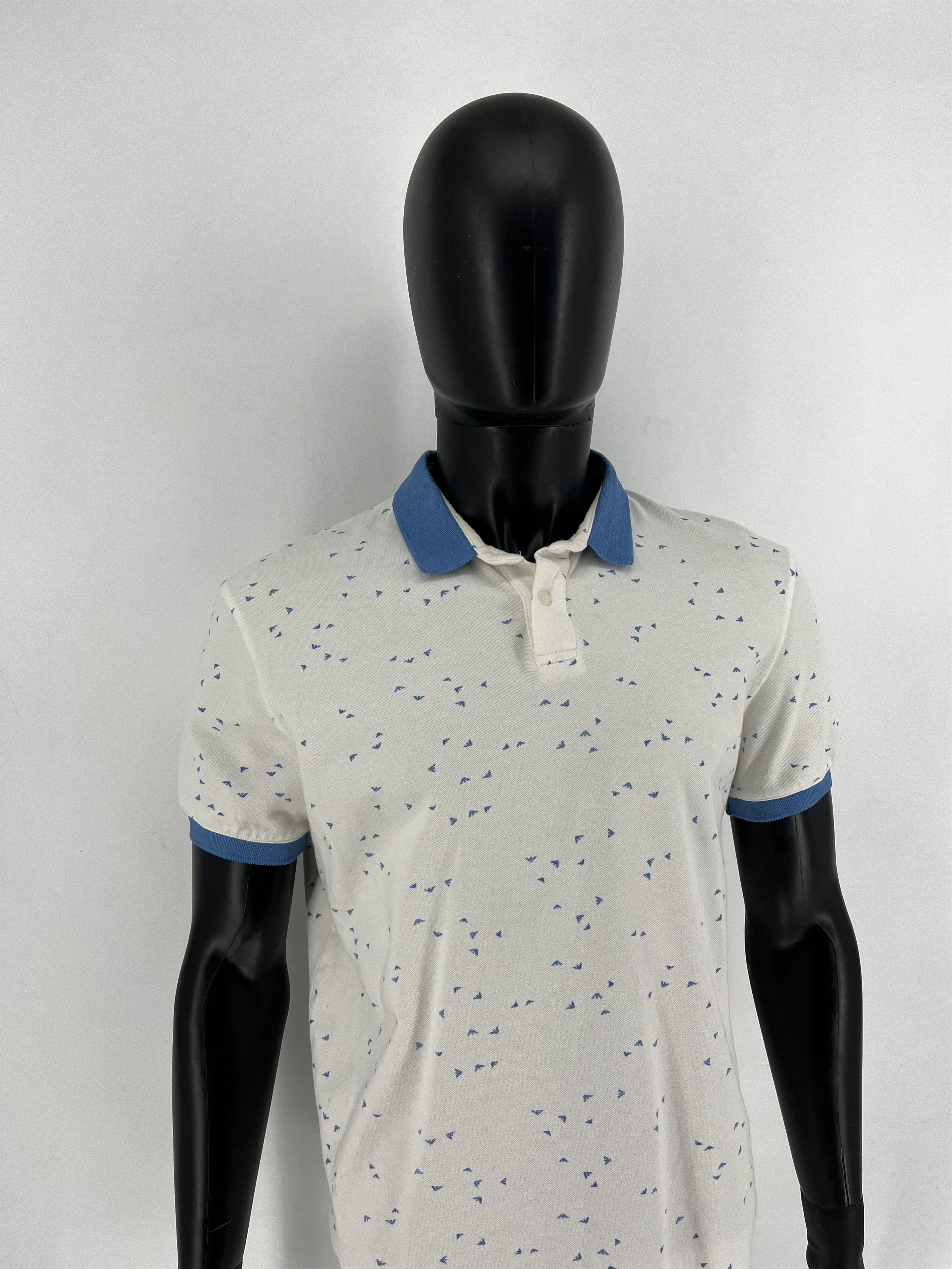 Armani Armani Jeans Monogram Logo Washed White Polo Size L Size US L / EU 52-54 / 3 - 3 Thumbnail