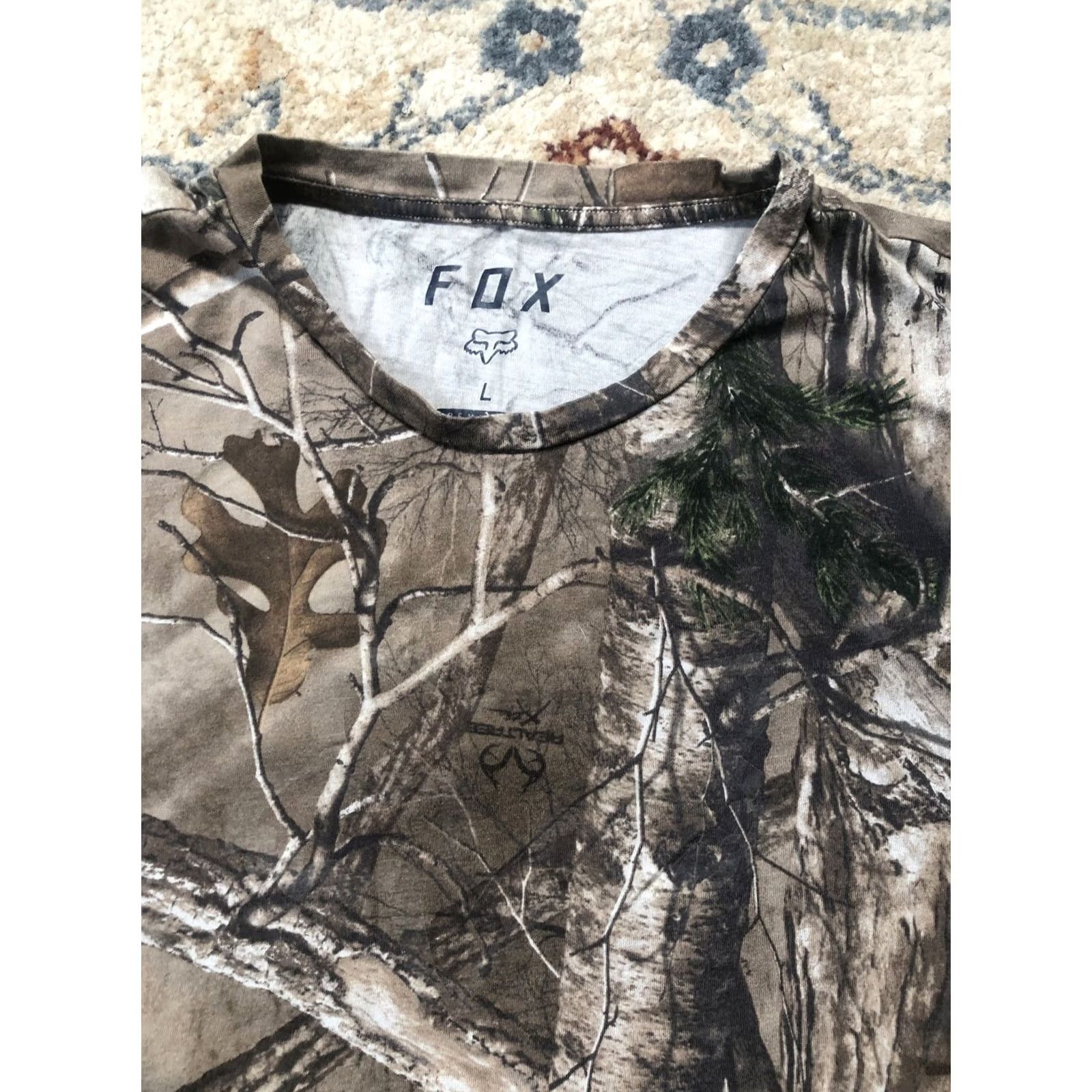 Realtree Fox Shirt Mens Large Camo Realtree Short Sleeve Crewneck Outdoor Hunting Tee Size US L / EU 52-54 / 3 - 6 Thumbnail