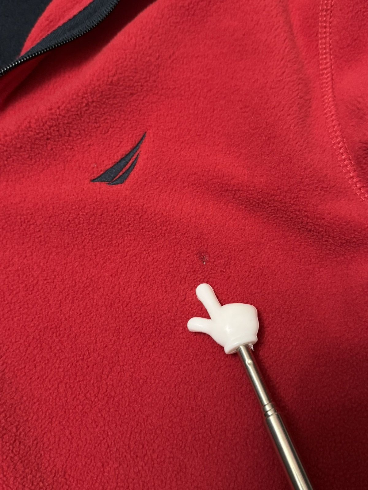 Nautica Nautica Mens 1/4 Zip Fleece Red/Navy Blue Size Medium Size US M / EU 48-50 / 2 - 4 Thumbnail