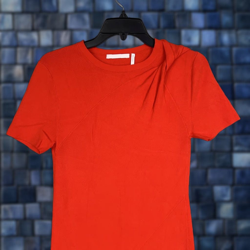 Helmut Lang HELMUT LANG Dress Womens XS Red Asymmetrical Hem Midi Cocktail Party Minimal T-Shirt Dress Women Womens XS Red Capsule Holiday Mens Womens Size XS / US 0-2 / IT 36-38 - 1 Thumbnail