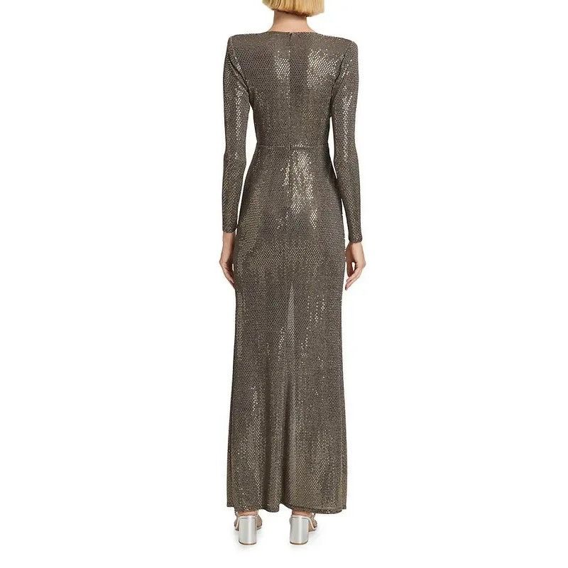 L'AGENCE L’AGENCE Rosetta Twist Front Dress Grey Gold size 00 / XS Size XXS / US 00 / IT 34 - 13 Thumbnail