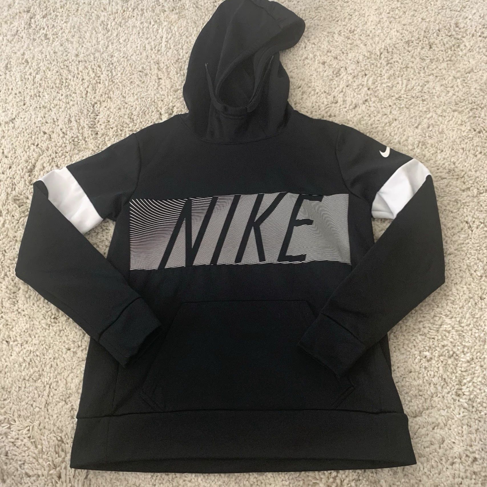 Nike Nike Hoodie Womens Small Black Graphic Logo Pullover Sweatshirt Regular Fit Pockets Hooded Logo Breathable All Seasons Size S / US 4 / IT 40 - 7 Thumbnail
