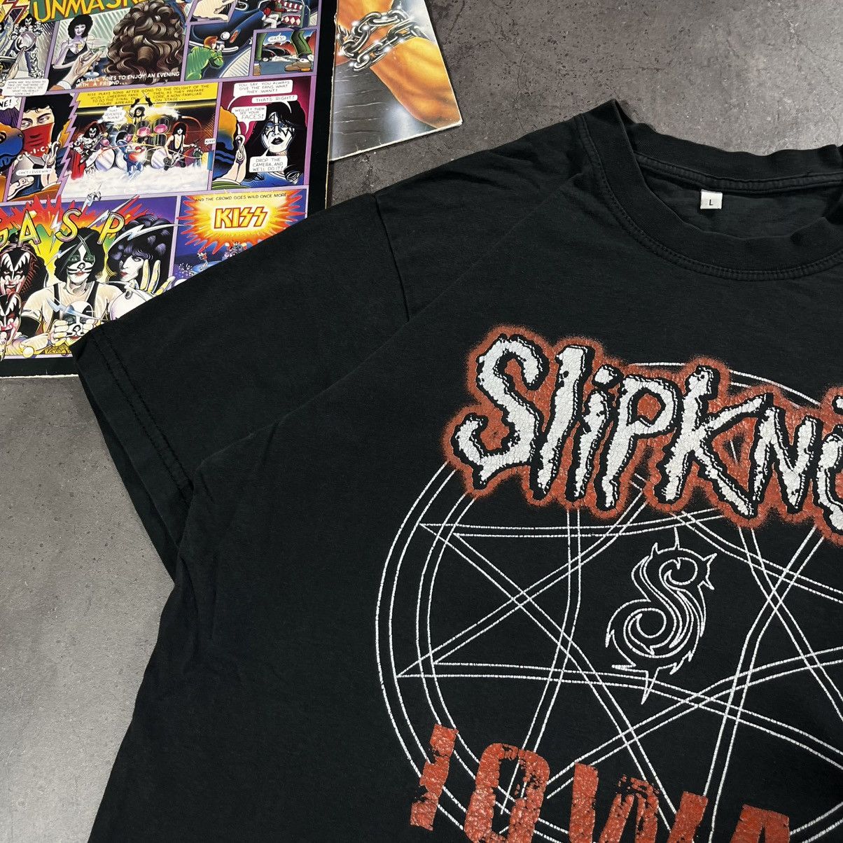 Slipknot Vintage 00s Slipknot Iowa goat big logo heavy metal tee Size US L / EU 52-54 / 3 - 11 Thumbnail