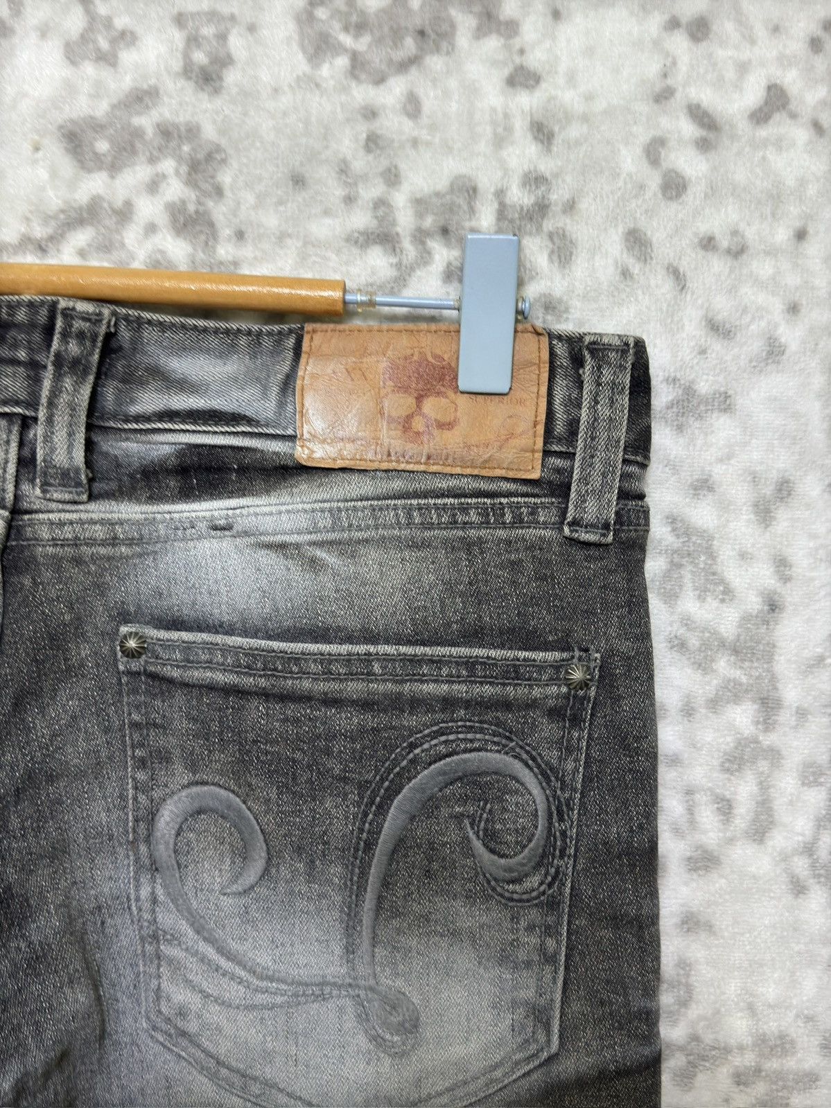 If Six Was Nine Vintage Lagust Claw Marks Acid Wash Denim Jeans Size US 31 - 12 Thumbnail
