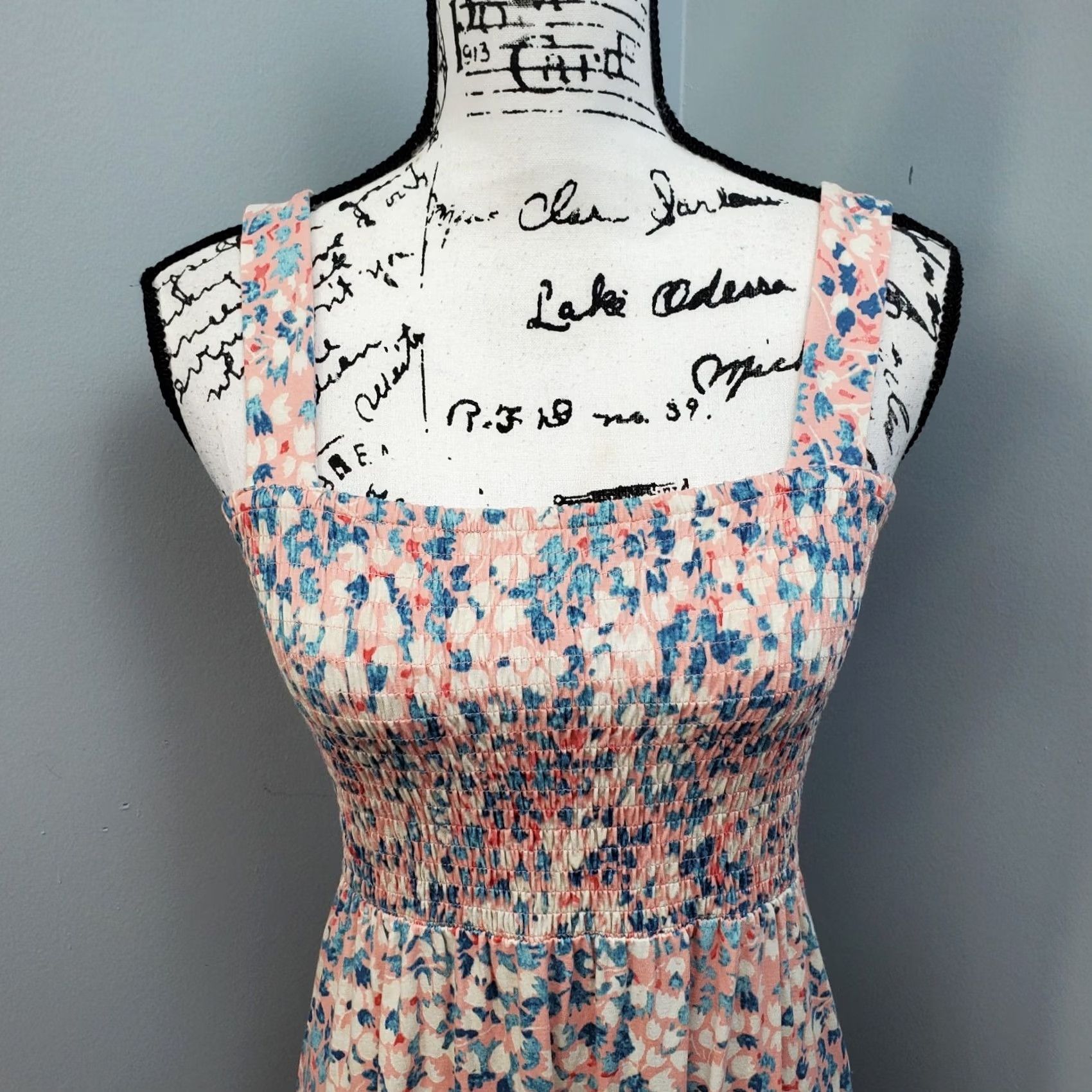 Loft LOFT Womens XS Multicolor Floral Tiered Dress Smocked Chest Wide Straps Backless Size XS / US 0-2 / IT 36-38 - 3 Thumbnail