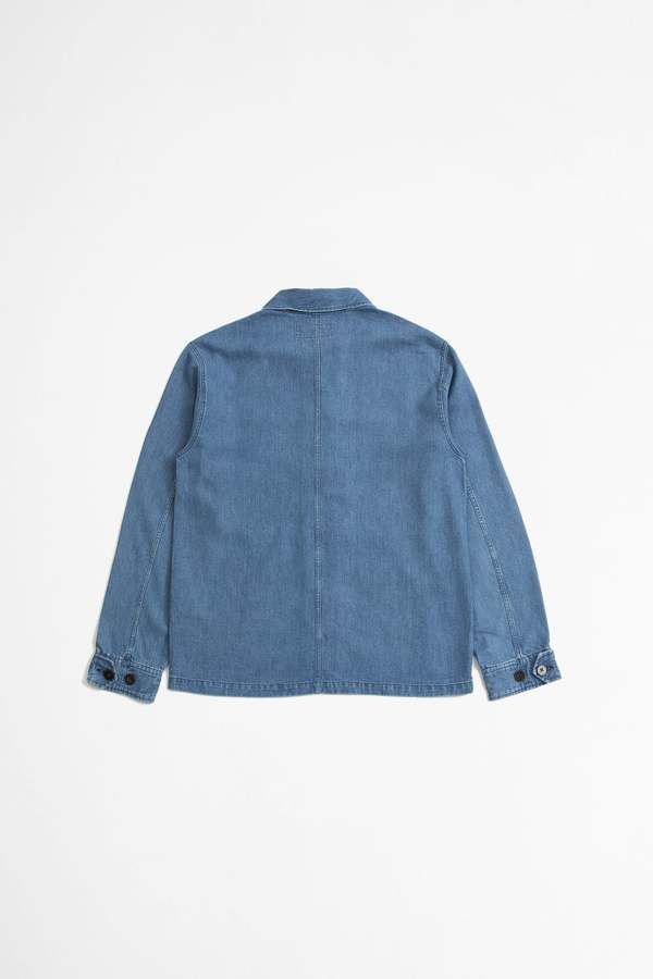 Officine Generale o1mle1025 Lorenzo Tencel Work Jacket in Light Blue Size US XXL / EU 58 / 5 - 5 Thumbnail
