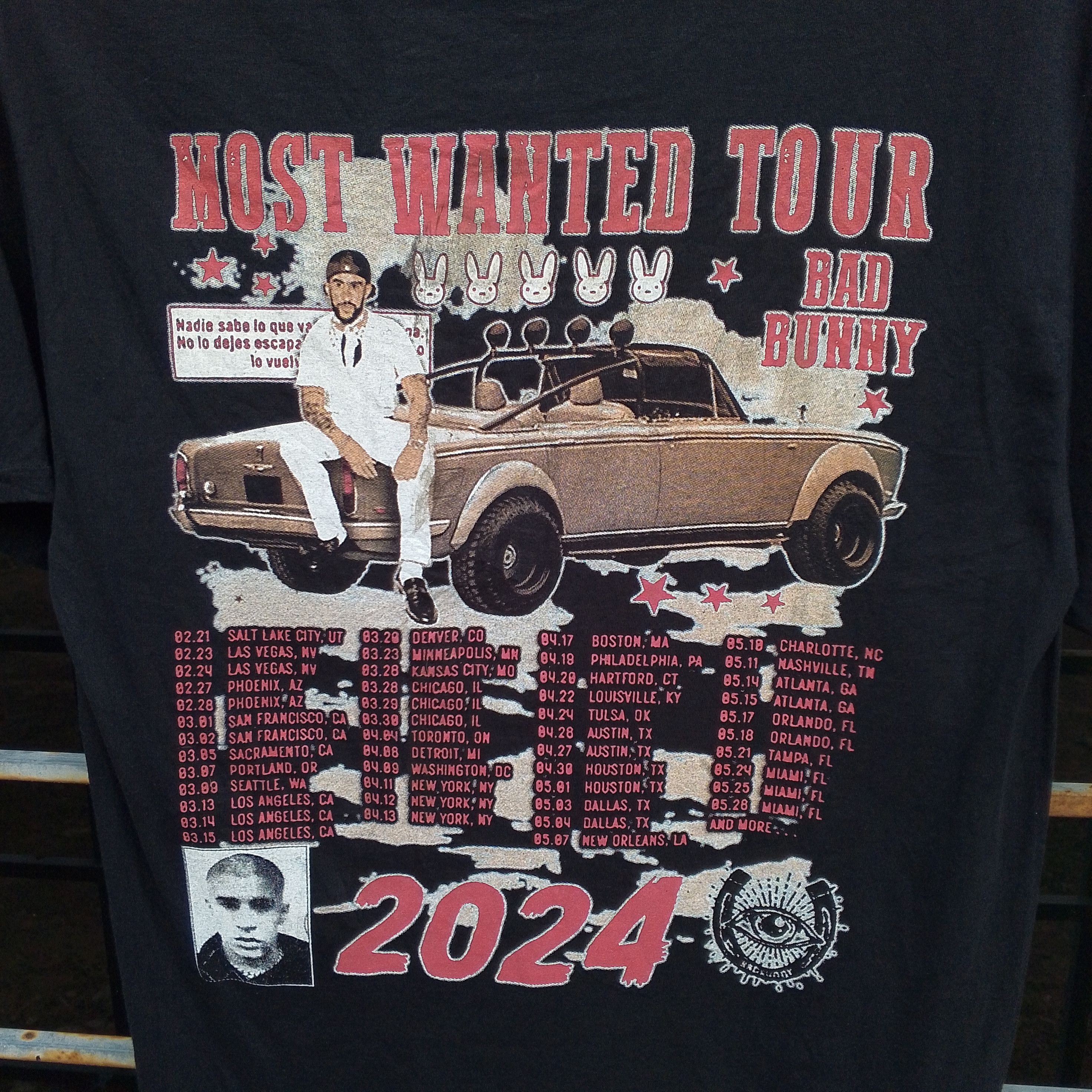 Rap Tees Bad Bunny Most Wanted Tour 2024 Tshirt Size US S / EU 44-46 / 1 - 6 Thumbnail
