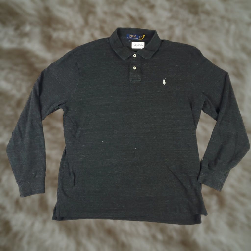 Ralph Lauren VINTAGE Ralph Lauren Polo Shirt Men XL Gray Casual Classic Short Sleeve Size US XL / EU 56 / 4 - 1 Thumbnail