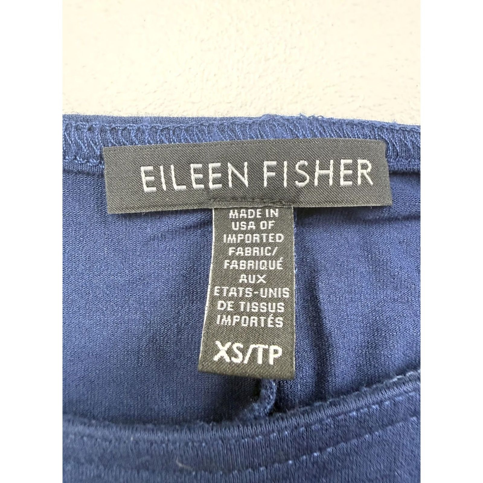 Eileen Fisher Eileen Fisher Blouse Womens XS Blue Crew Neck Long Sleeve Jersey Tunic Top Size XS / US 0-2 / IT 36-38 - 3 Thumbnail