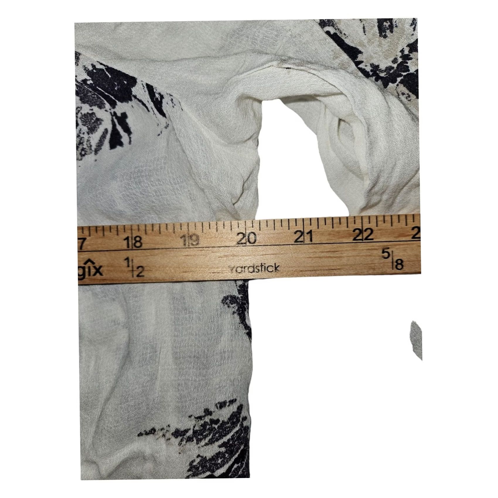 Lucky Brand Lucky Brand Crop Top Women's Large White Floral Off Shoulder 3/4 Sleeve Viscose Blouse Size L / US 10 / IT 46 - 3 Thumbnail