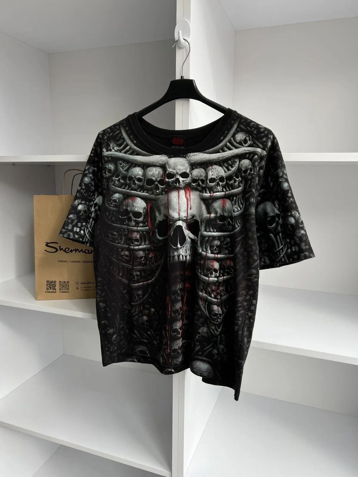 Band Tees × Vintage Vintage Spiral Y2k Skull Ed Hardy Style tee Size US XL / EU 56 / 4 - 2 Thumbnail