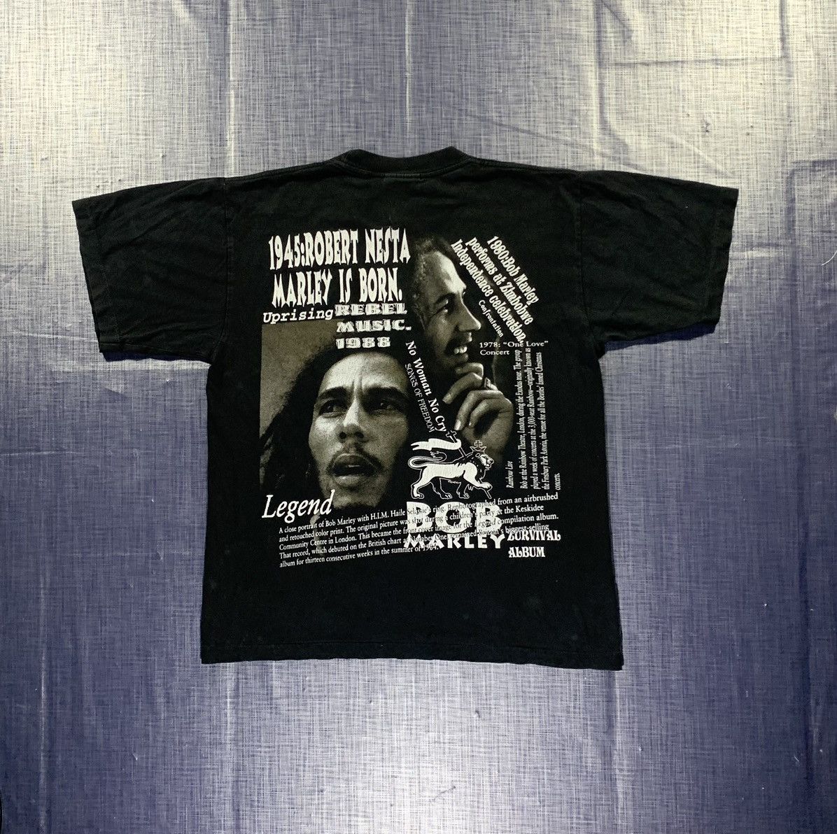 Vintage Vintage 90s Single Stitch Graphic print Bob Marley T-shirt | Grailed