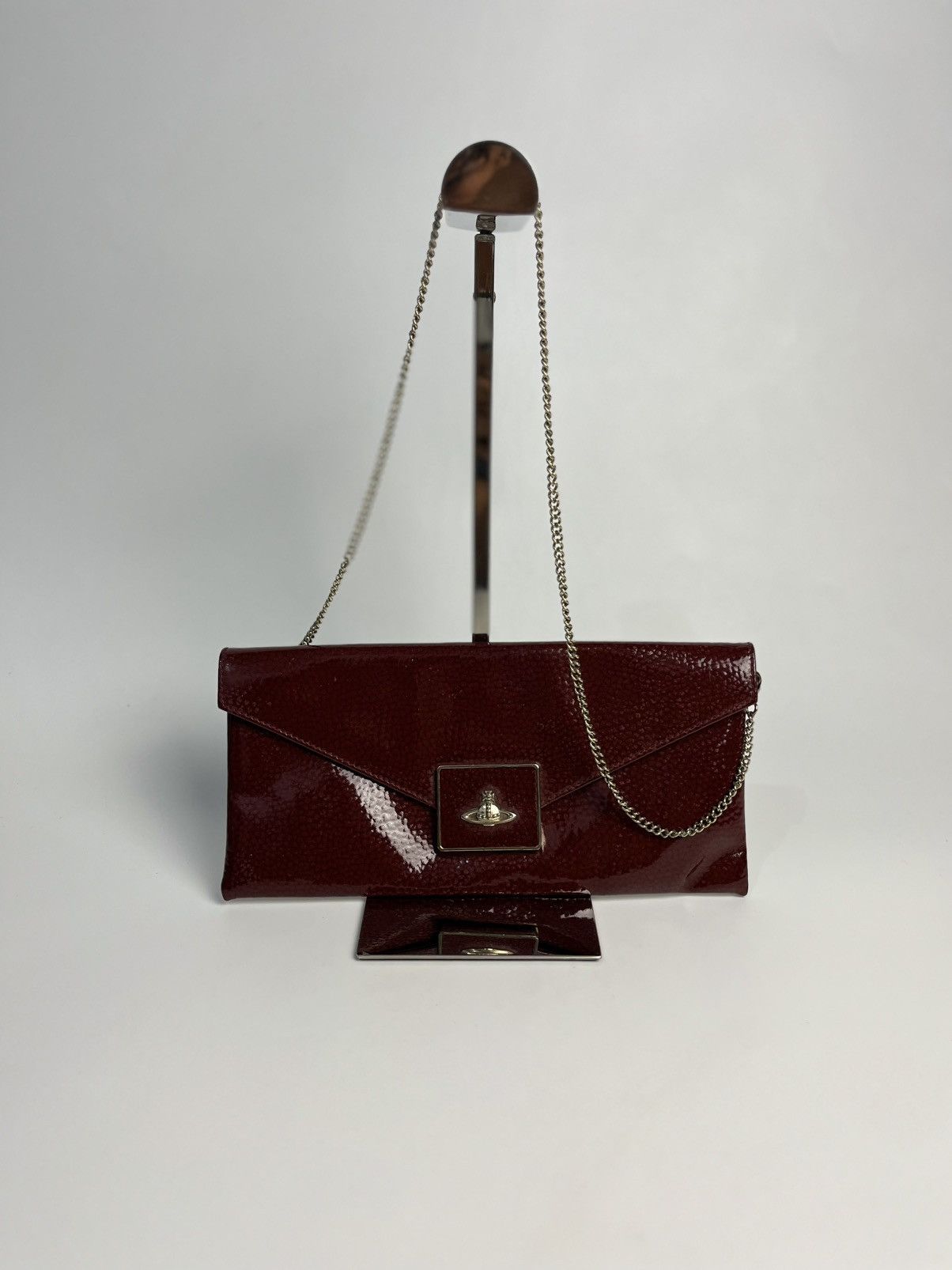 Vivienne Westwood Vivienne Westwood Oxblood Patent Leather Chain Envelope Bag Size ONE SIZE - 1 Thumbnail