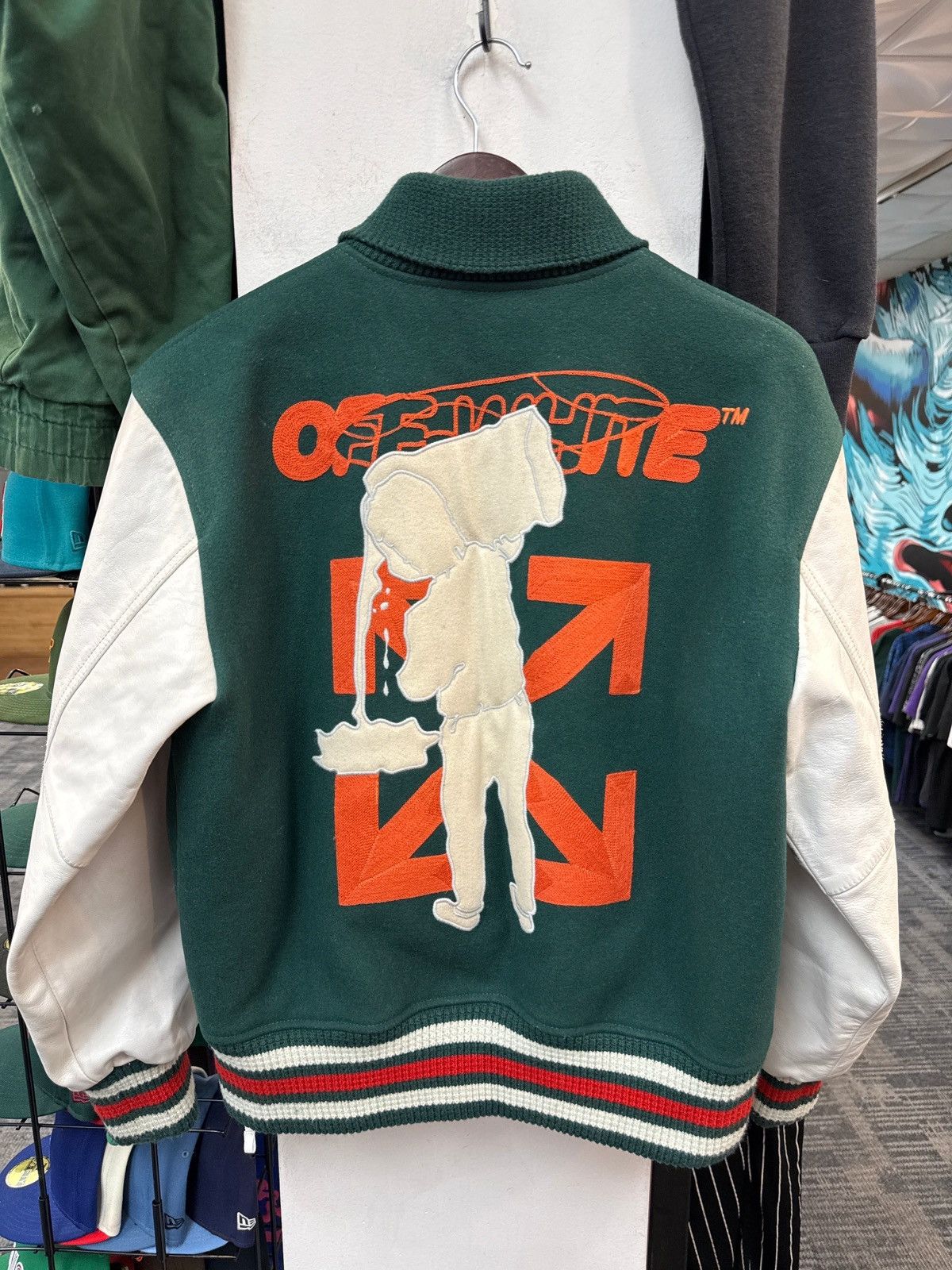 Off-White Off-White Barrel Leather Varsity Jacket Size US S / EU 44-46 / 1 - 2 Thumbnail