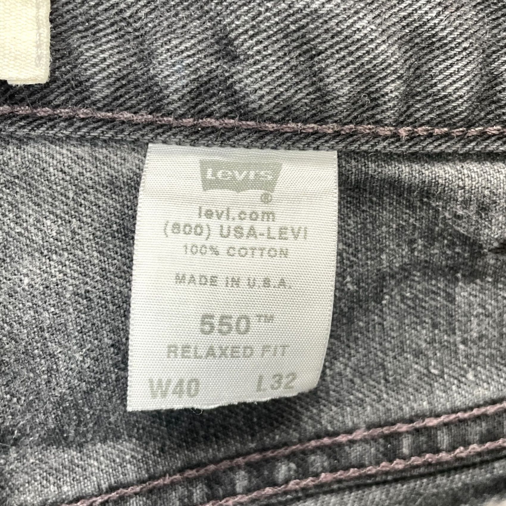 Levi's Levis 550 Jeans Mens 40x31 Black Relaxed Straight Denim Cotton Mid Rise Size US 40 / EU 56 - 4 Thumbnail