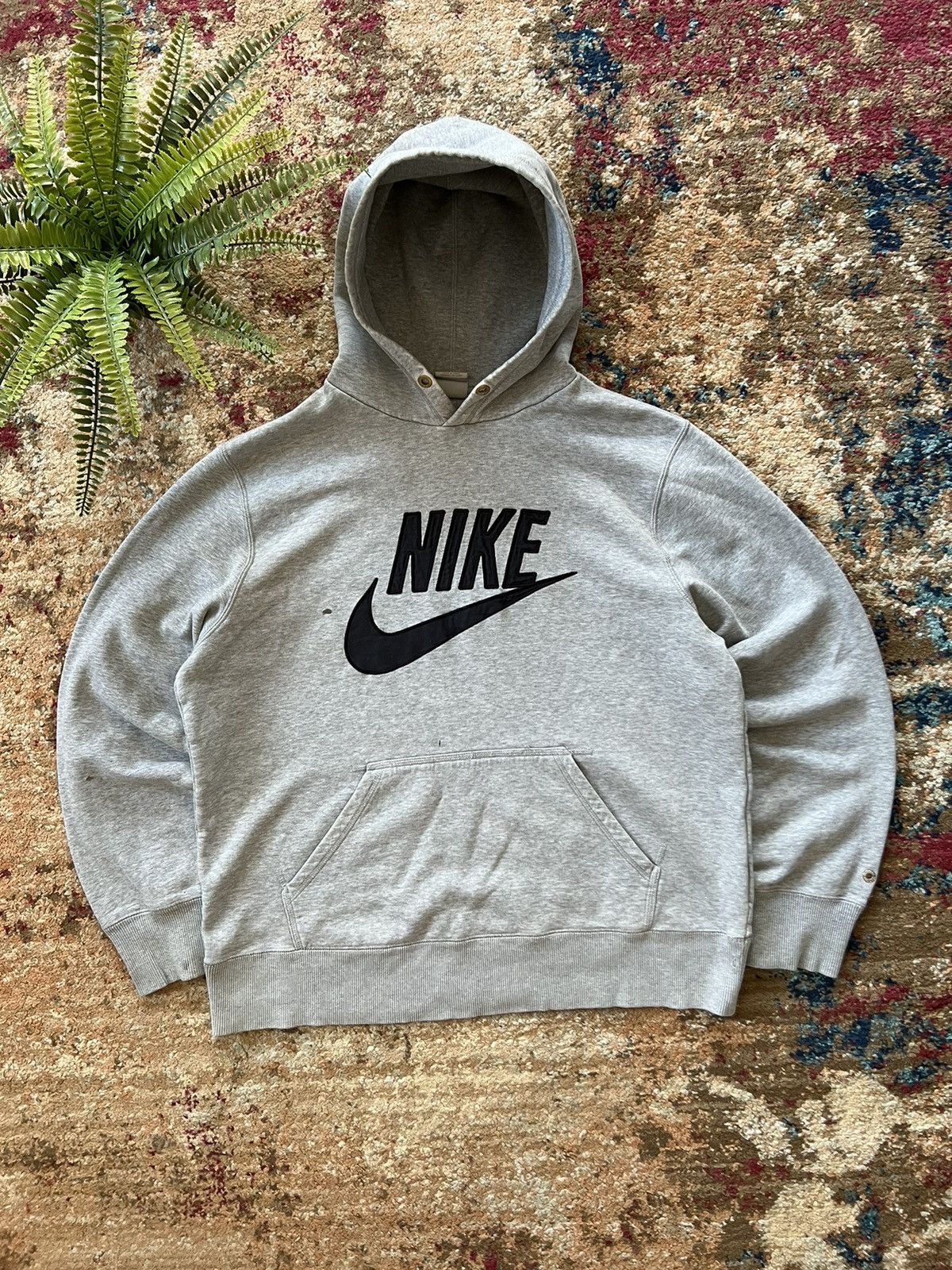 Nike × Vintage 90’s NIKE RETRO SWOOSH LOGO Y2K HOODIE Size US L / EU 52-54 / 3 - 1 Thumbnail
