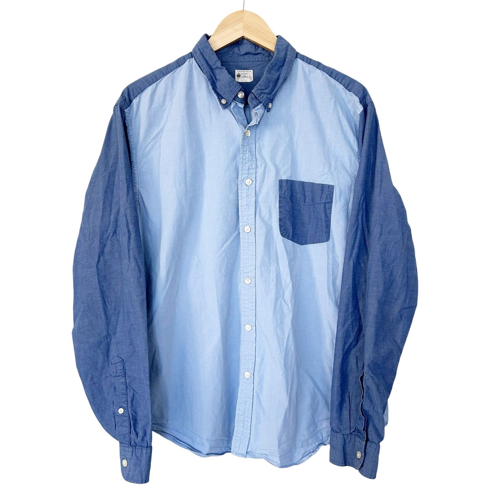 J.Crew J. Crew Sunwashed Oxford Two Tone Denim Button Down Sz XL Size US XL / EU 56 / 4 - 2 Thumbnail